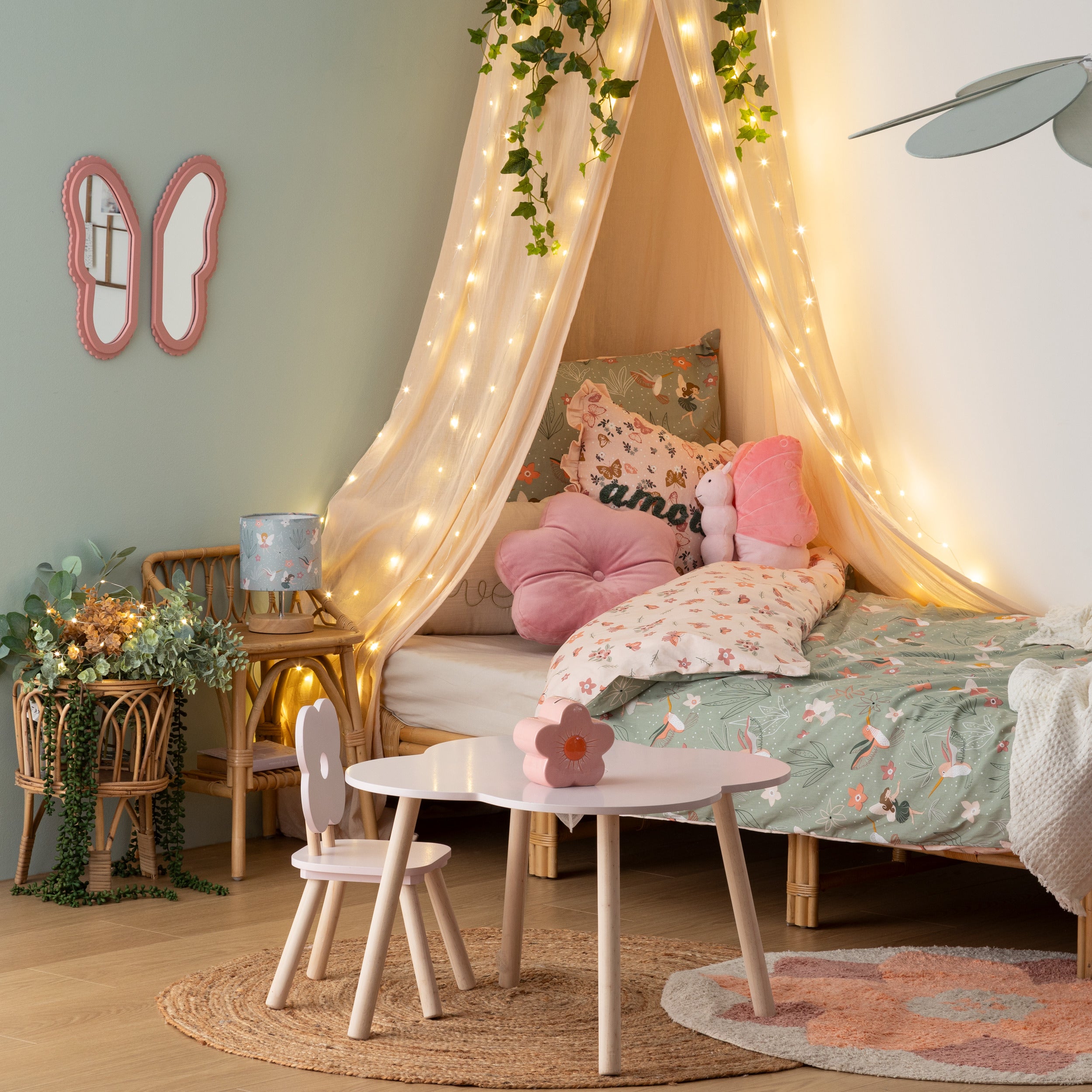 Atmosphera Kids Parure de couette et 1 taie d'oreiller 140x200cm/65x65cm - Sirène