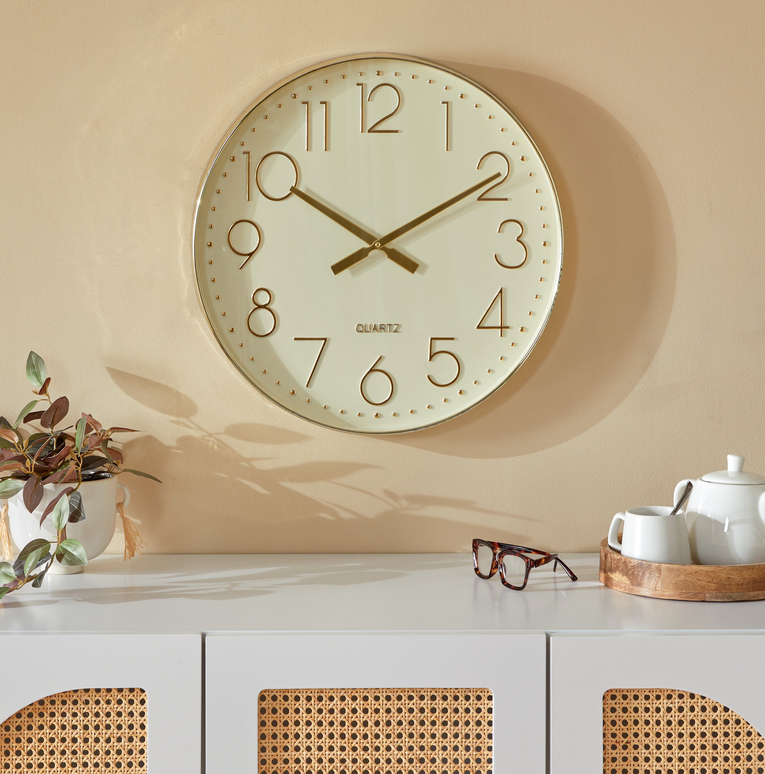 Atmosphera Ivana Wall Clock - Wood - Plastic - Dia 38 cm