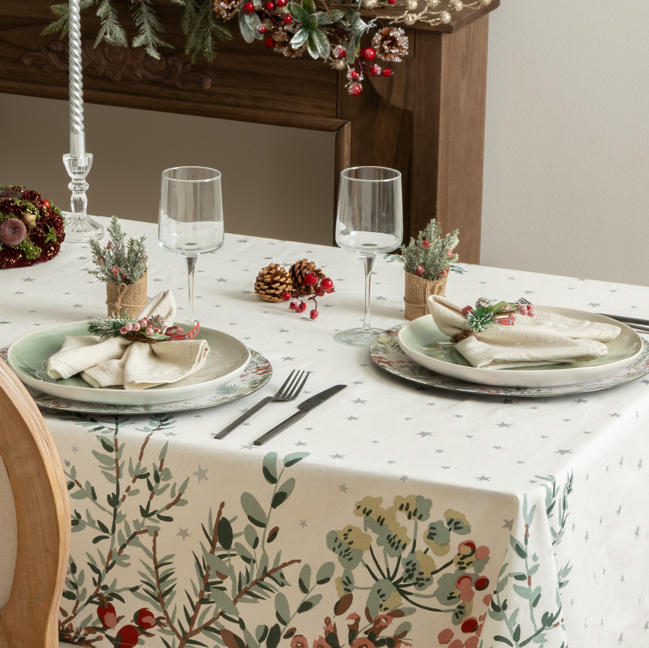 Tablecloth 140x360cm - Christmas - Christmas tablecloth - red