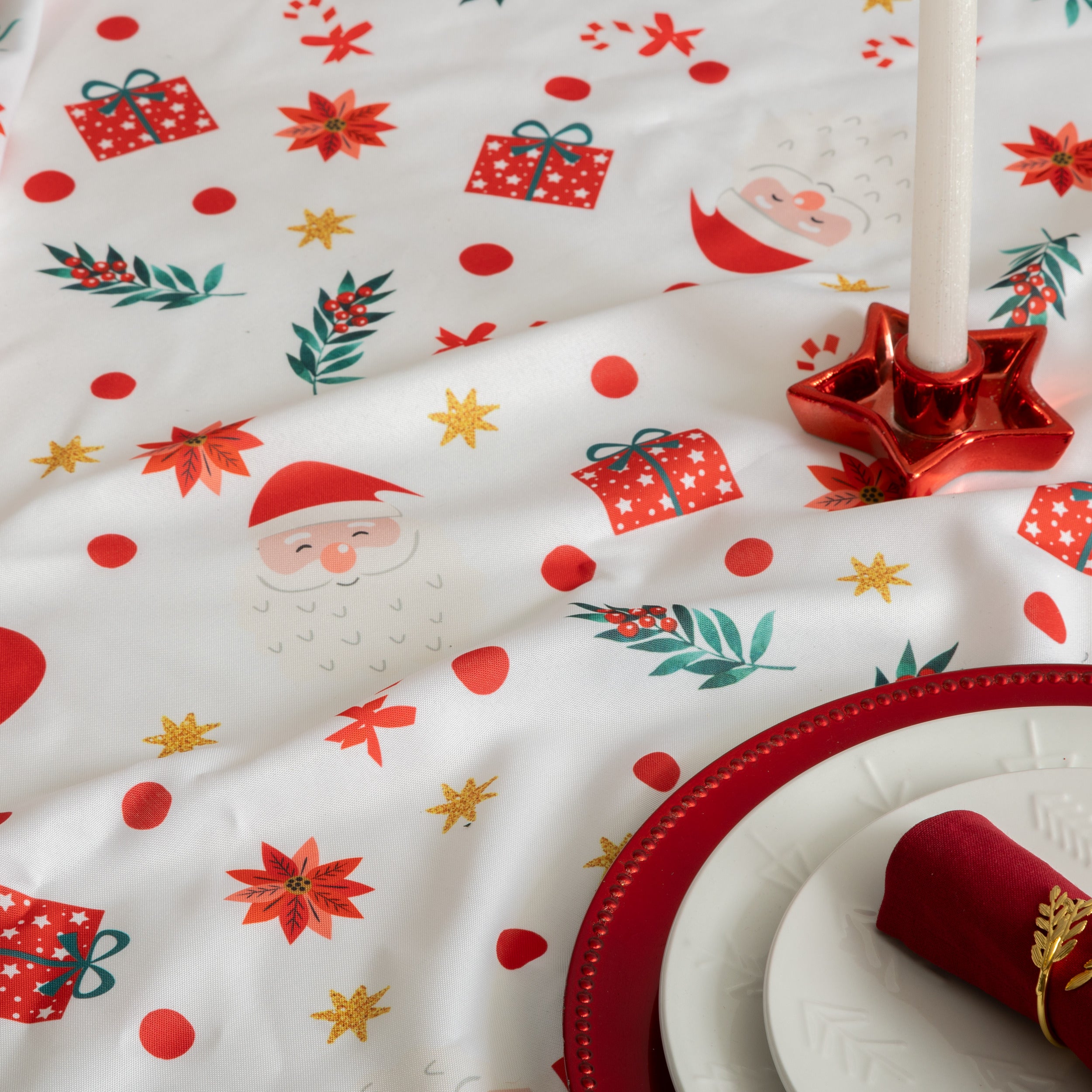 Tablecloth Linen anti stain - Round - Dia 180 cm - Anti stain - Beige