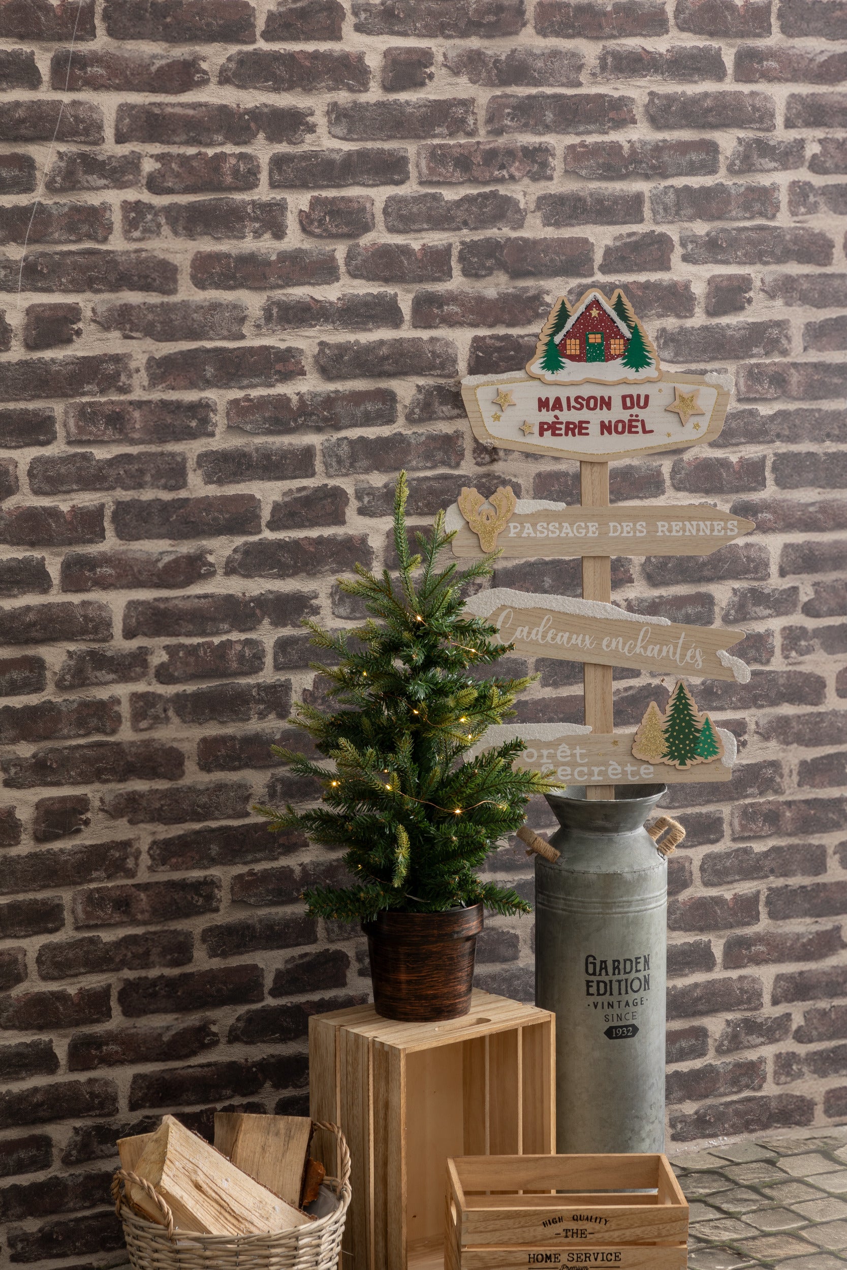 Férérics et arbre de Noël de Noël - Ø50xh100cm - Décoration de Noël - vert