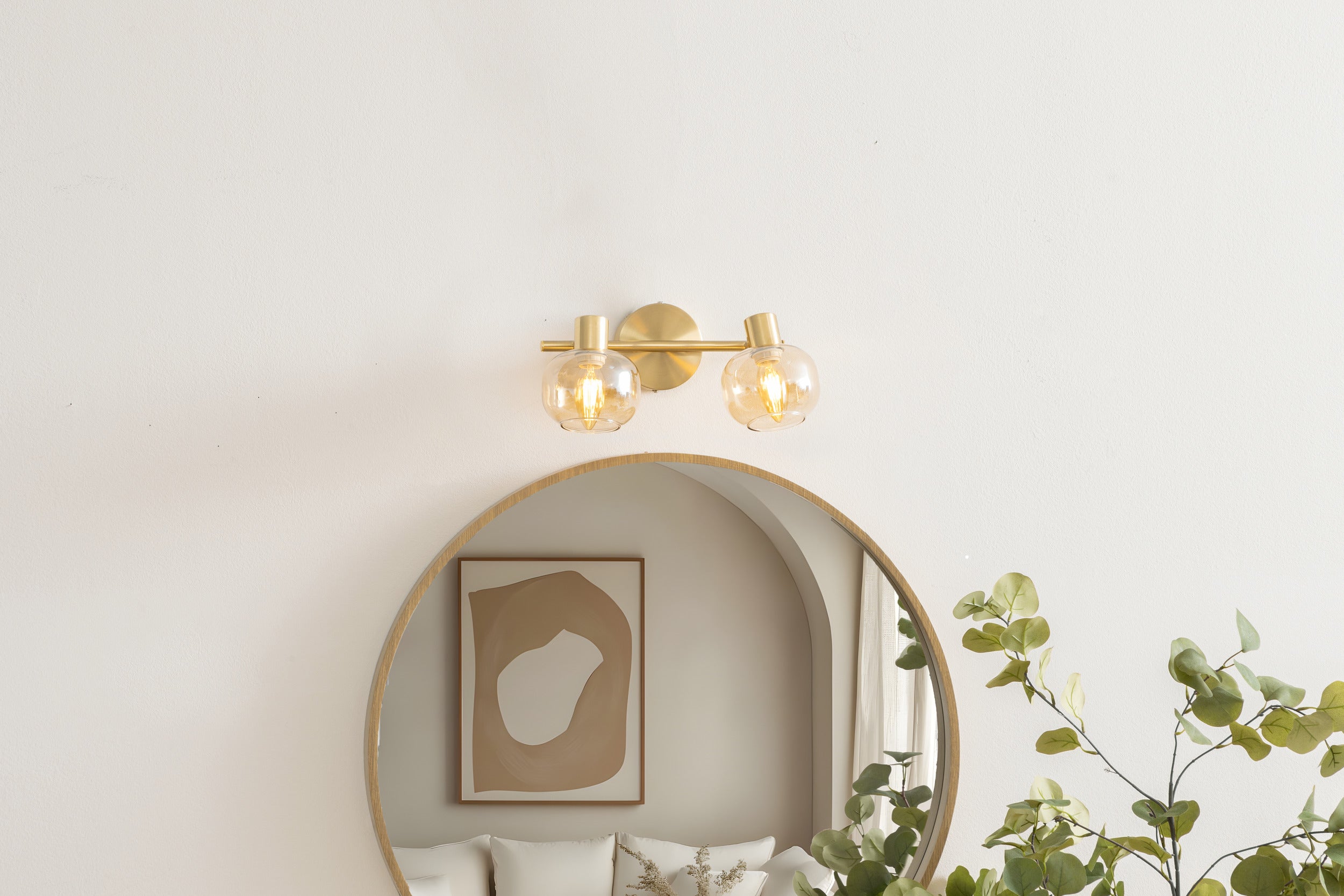 Atmosphera Pilia Plafondlamp - 28x11x19cm - Goud/Amber