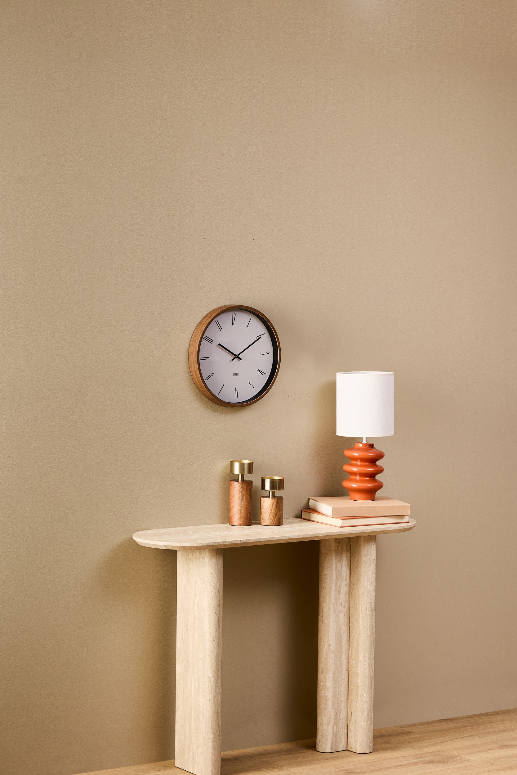 Atmosphera Ivana Wall Clock - Wood - Plastic - Dia 38 cm