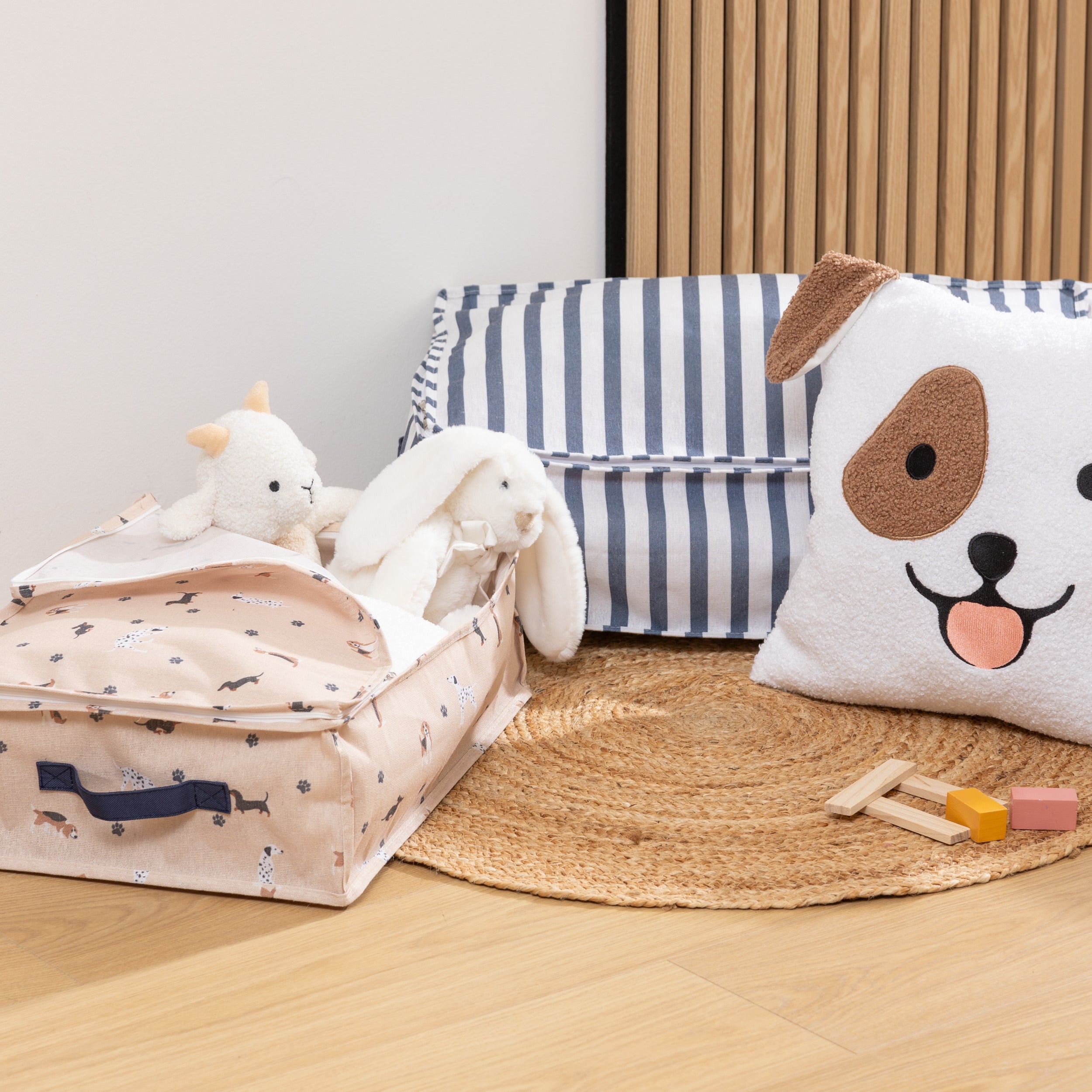 Atmosphera Kids Hond opberg Zippy set - Set van 2 stuks - 60x20x40cm - Opvouwbaar - Multi