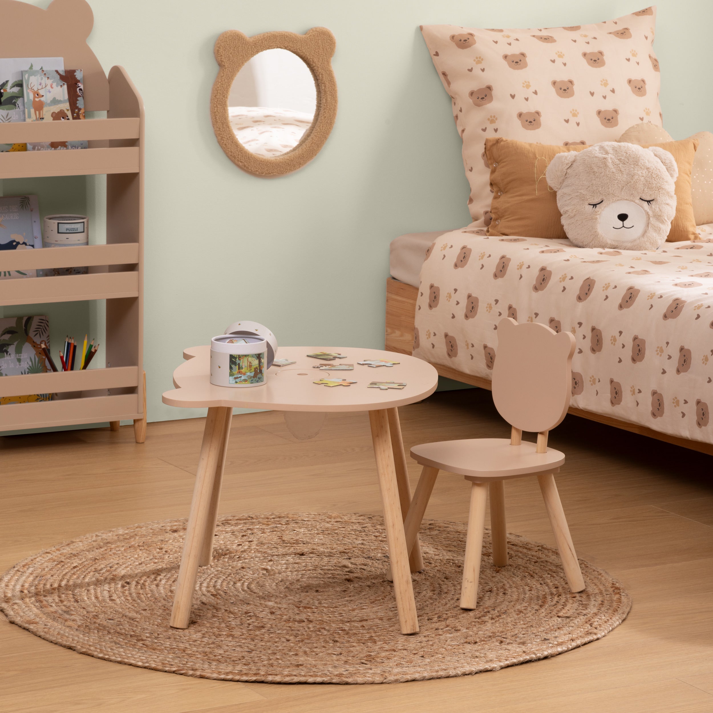 Atmosphera Kids Teddybeer kinderstoel - 26x26x49cm - Beige