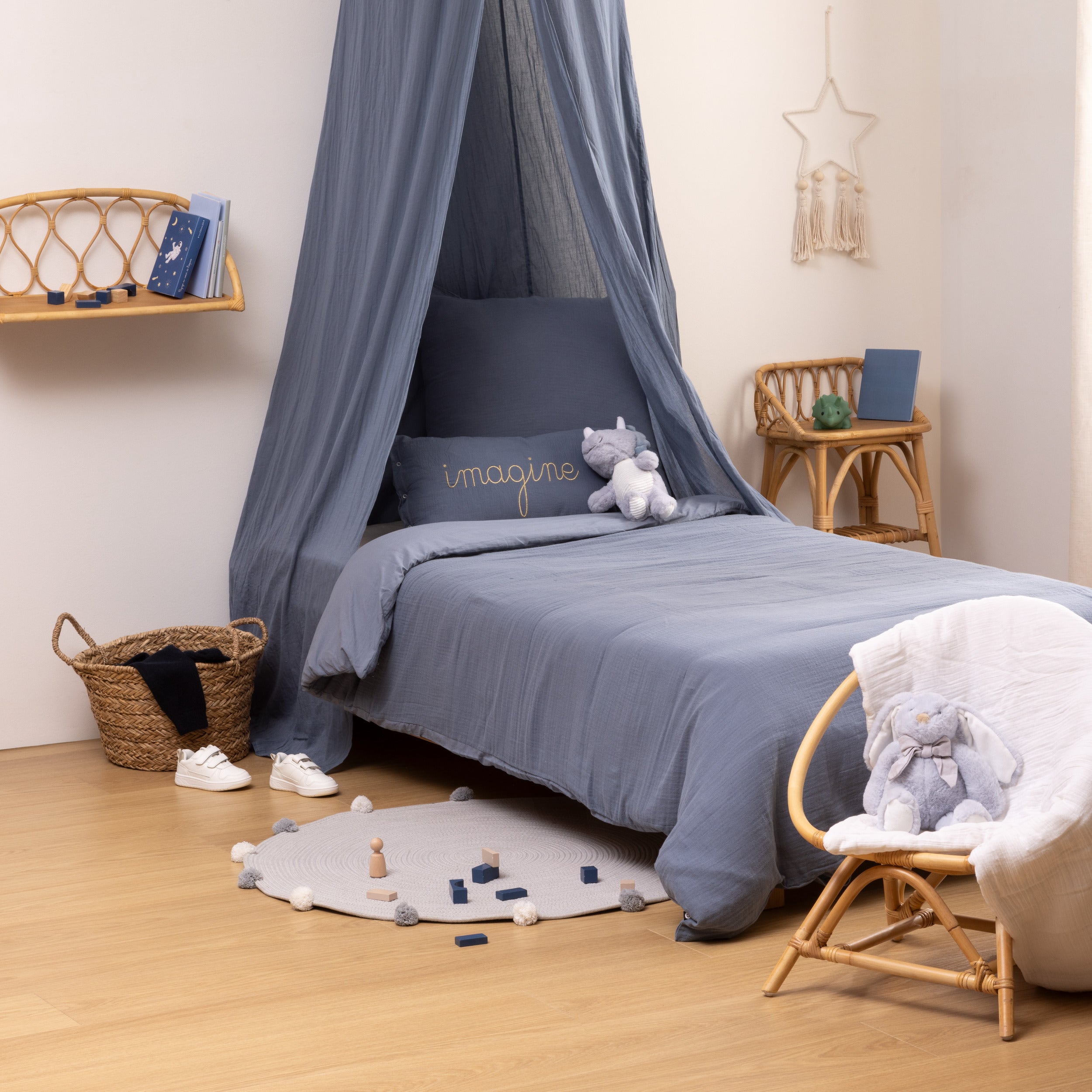 Atmosphera Kids Parure housse de couette et 1 taie 140x200cm/65x65cm Menthe