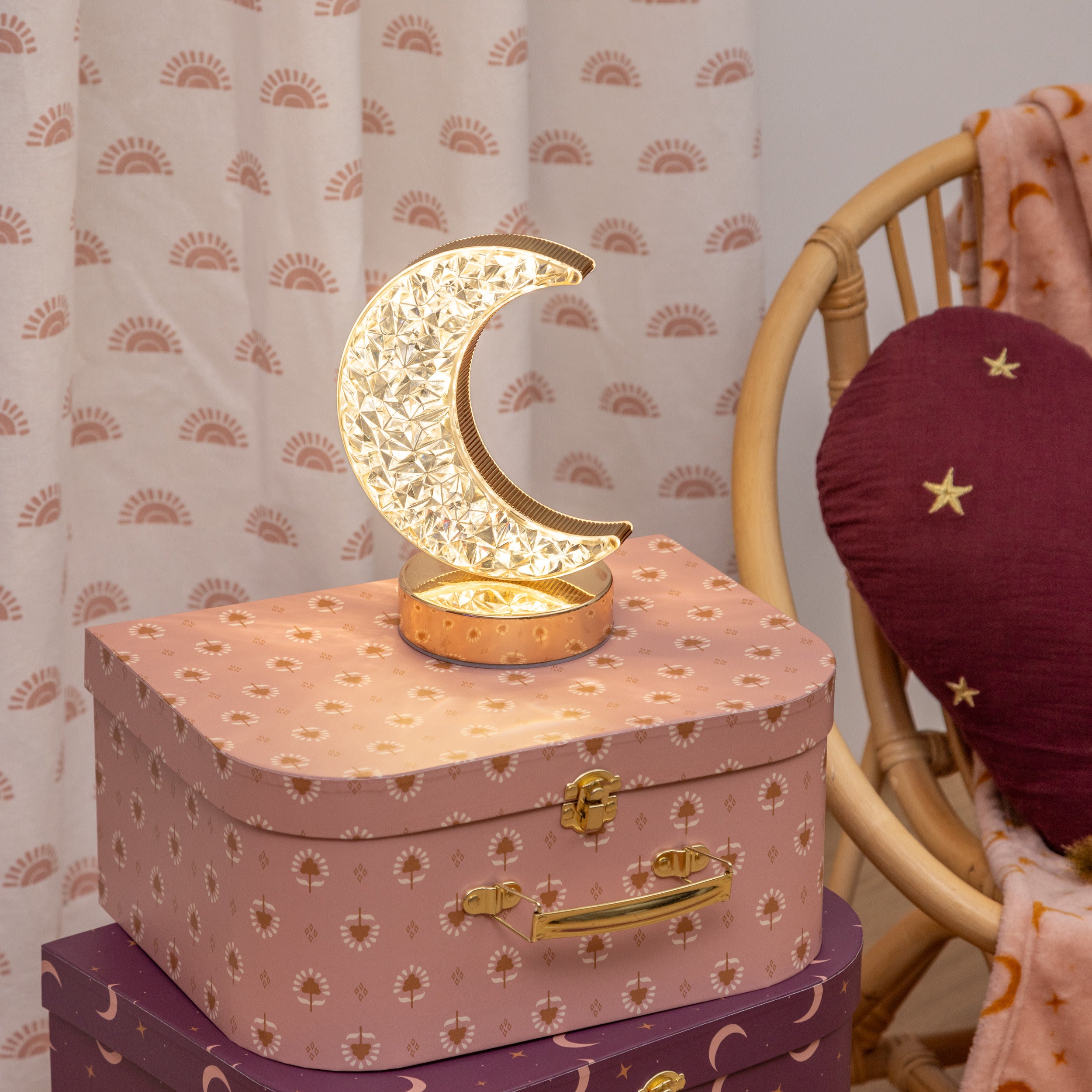 Atmosphera Kids Bella Maanvorm Tafellamp - 14x10x19cm - Goud