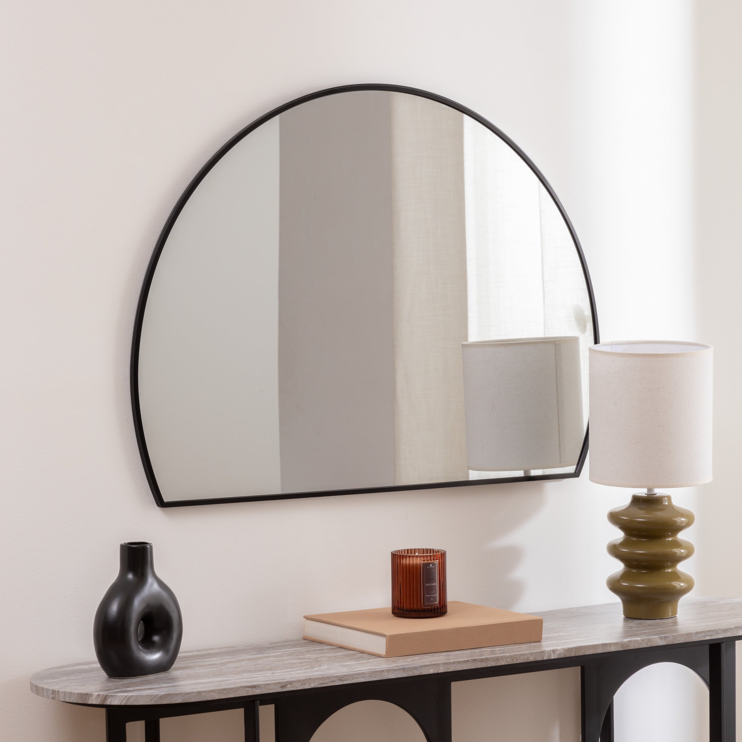 Atmosphera Alice Metalen Wandspiegel - 90x65cm - Zwart