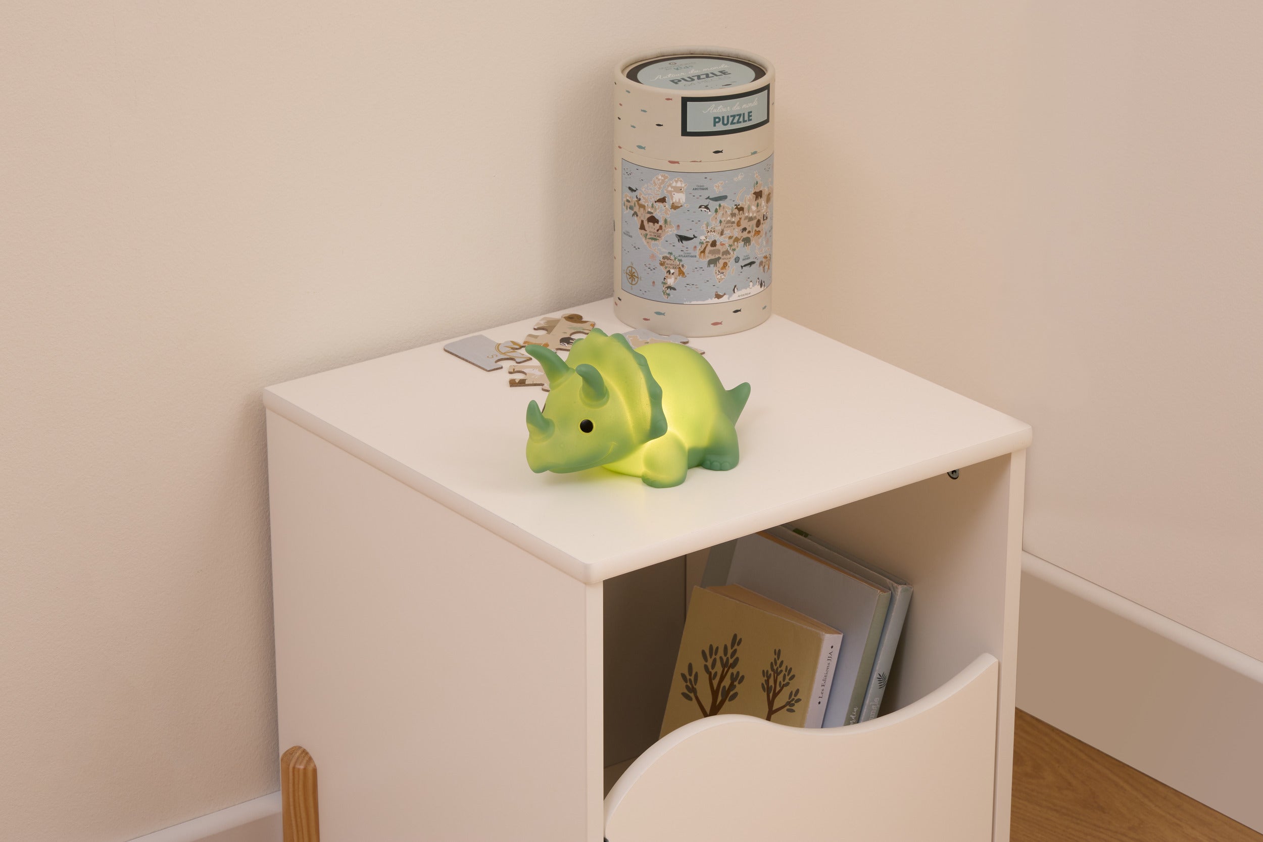 Atmosphera Kids Nachtlamp Dino - 9x8x17cm - Werkt op batterijen - Groen