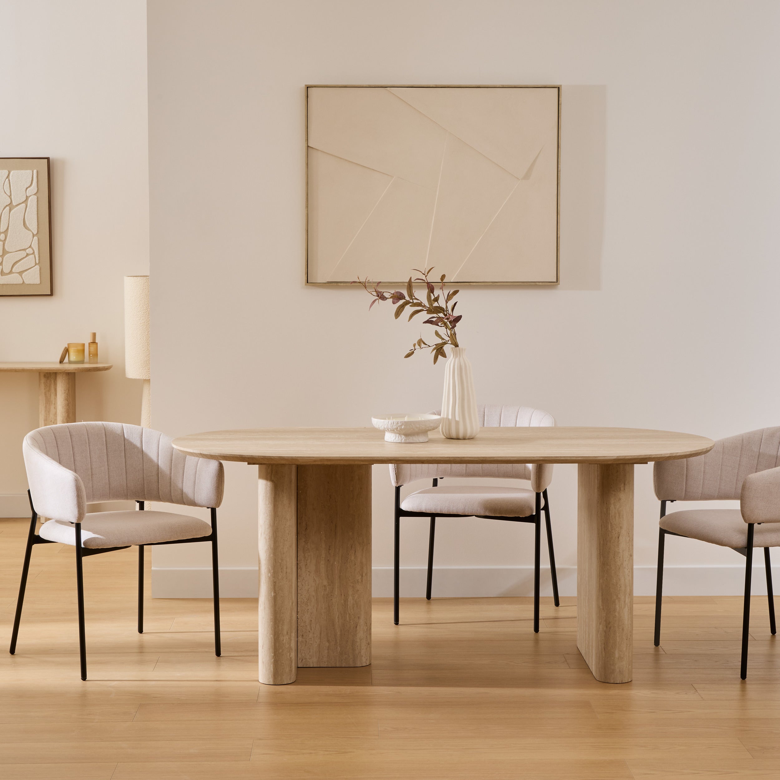 Atmosphera Anaya Eettafel Travertijn - 180x90x76cm - Beige