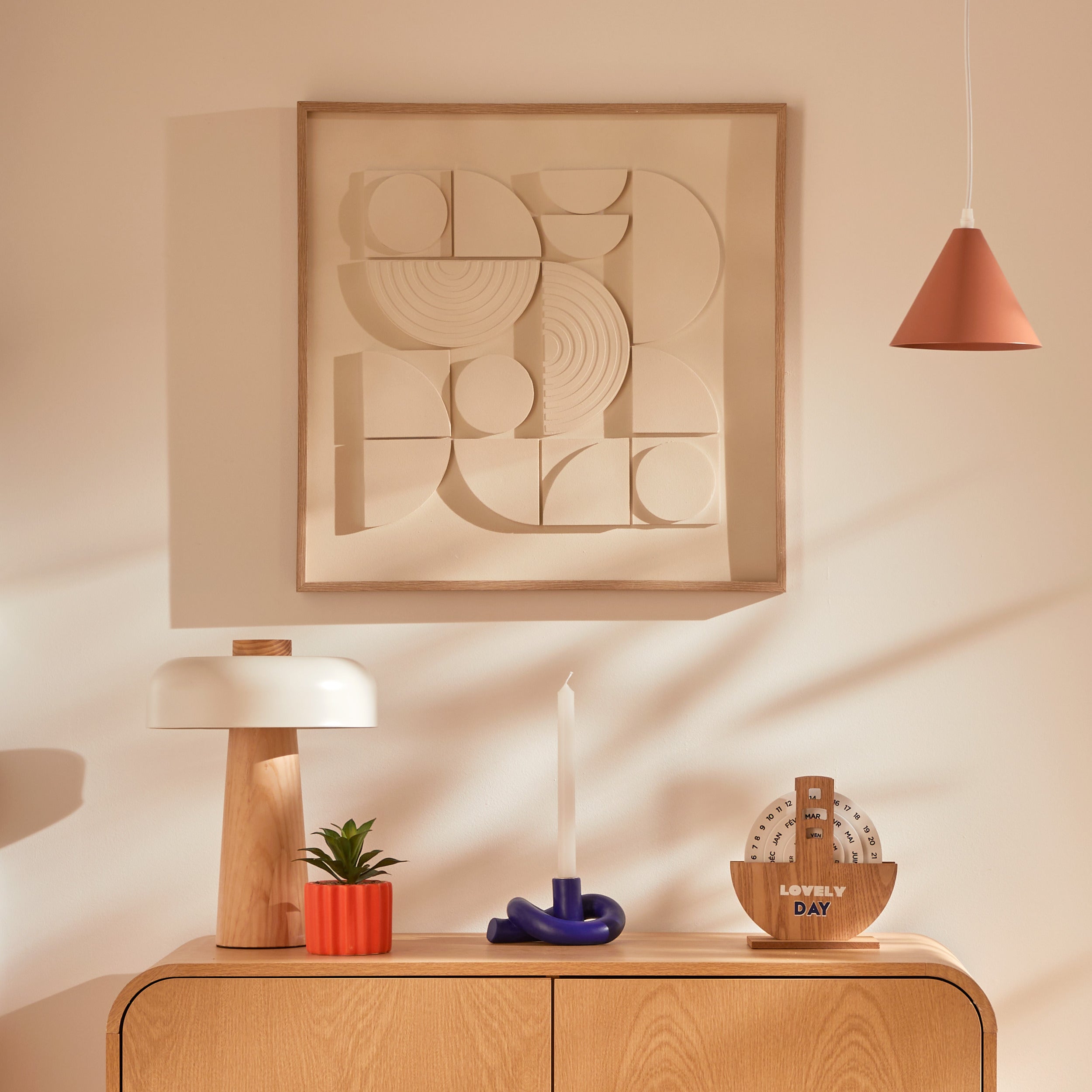 Atmosphera Cataline 3D Wanddecoratie - 60x60cm - Beige