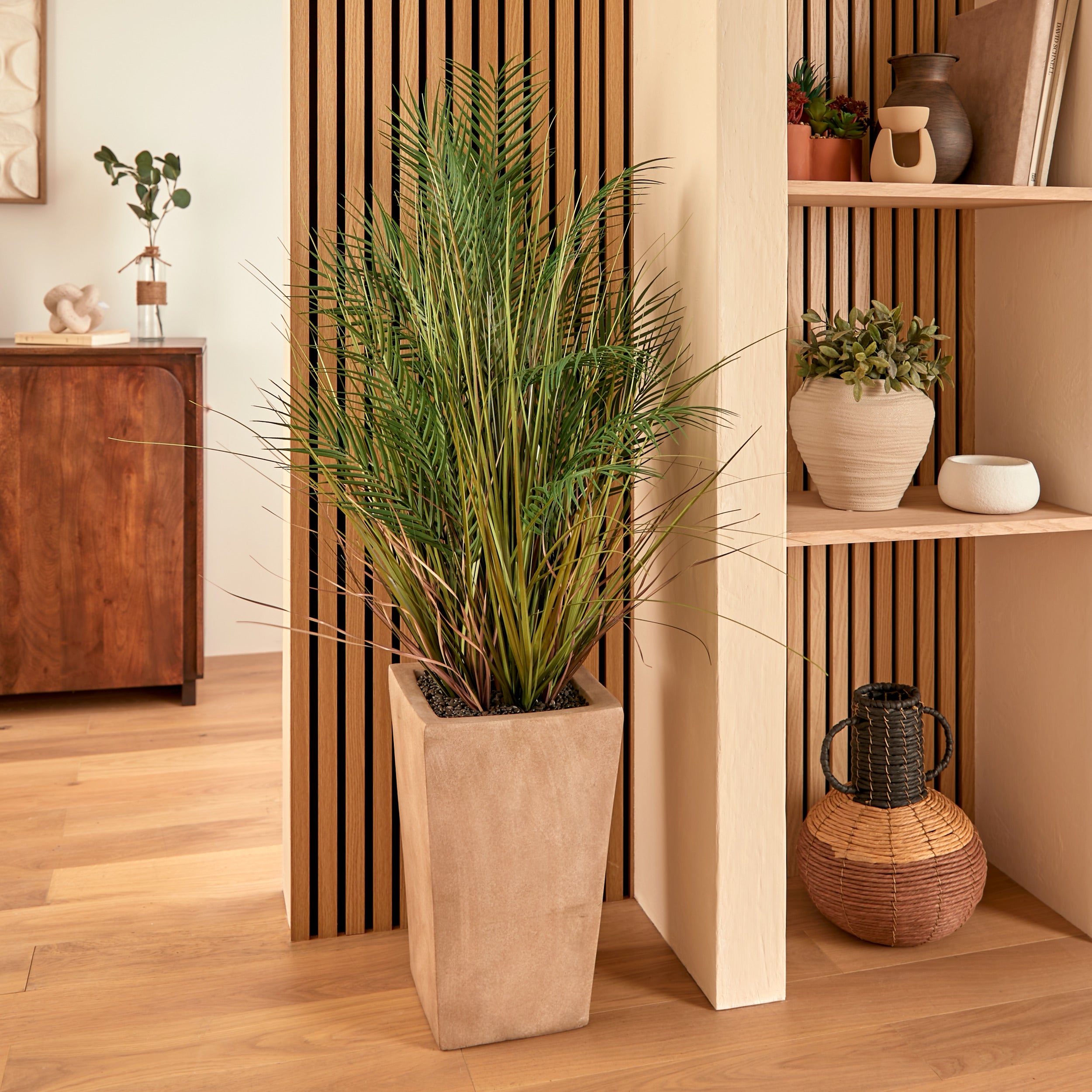 Atmosphera artificial plant hanging plant with pot - 16x16x31cm - black/green