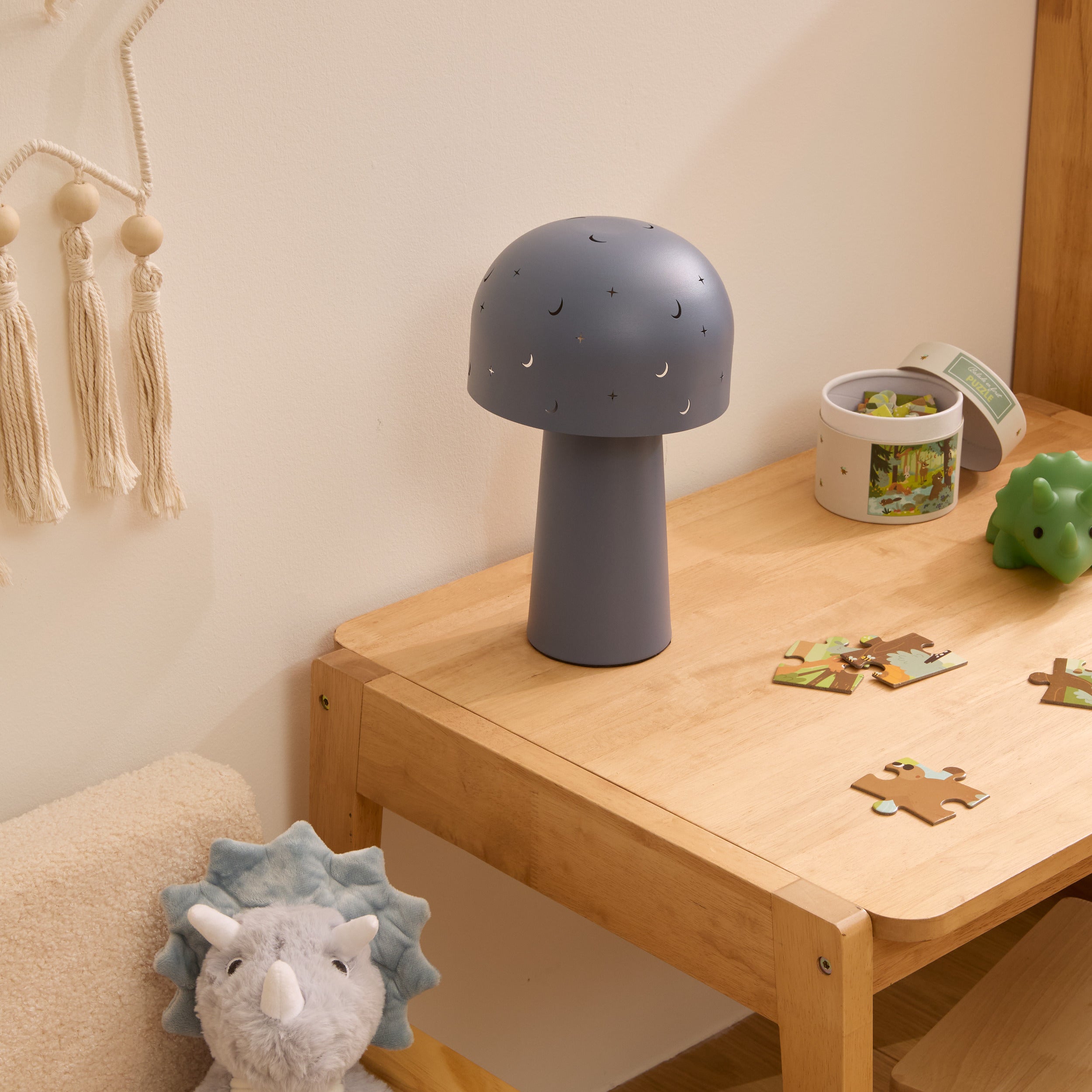Atmosphera Kids Starry Mushroom Tafellamp - Ø16xH27cm - Blauw