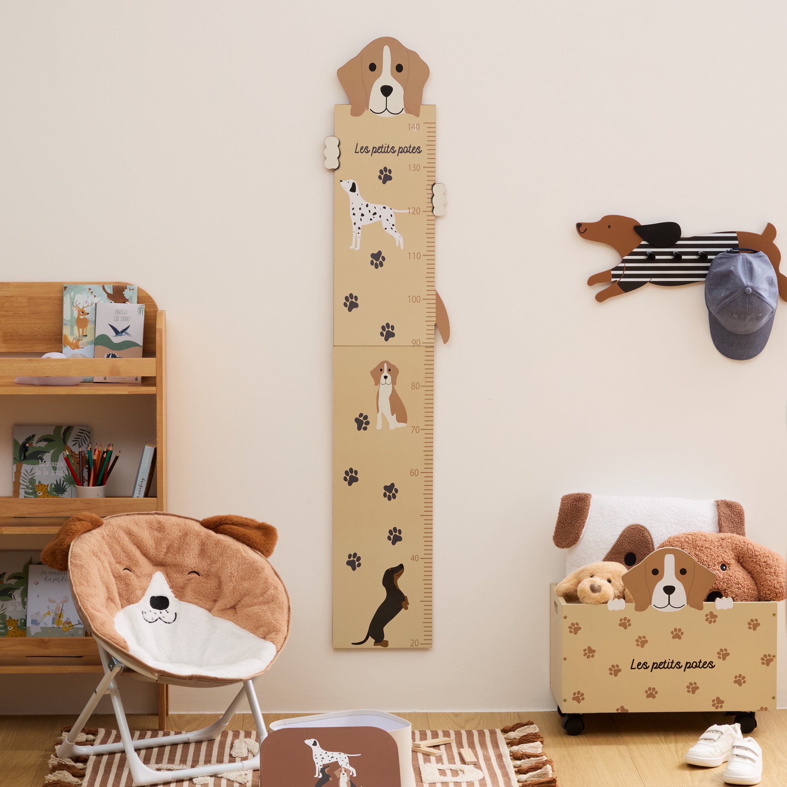 Atmosphera Kids Groeimeter Woef - Kindermeetlat - B29xH140cm - Beige