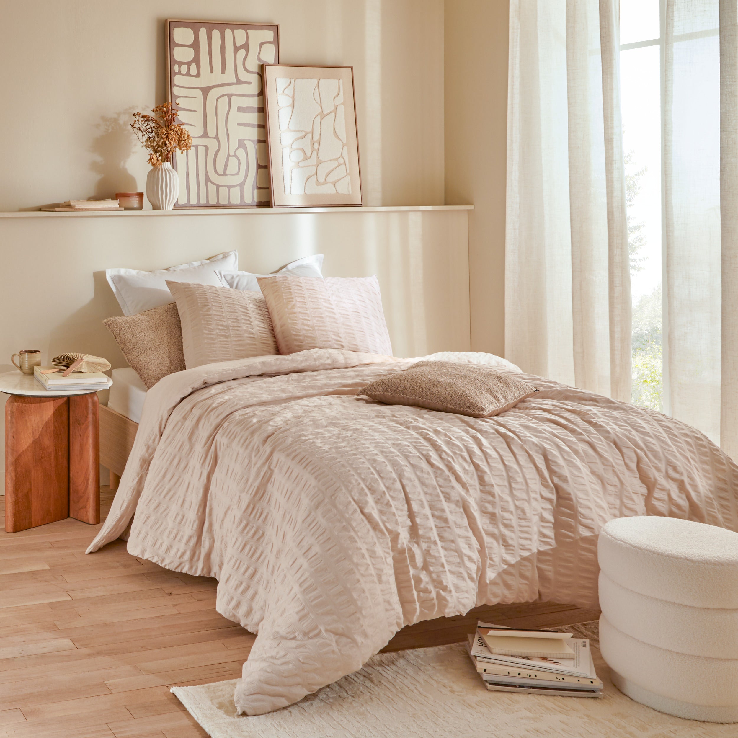 Atmosphera Beddengoed set - Dbo 240x220cm + set kussenslopen - Beige