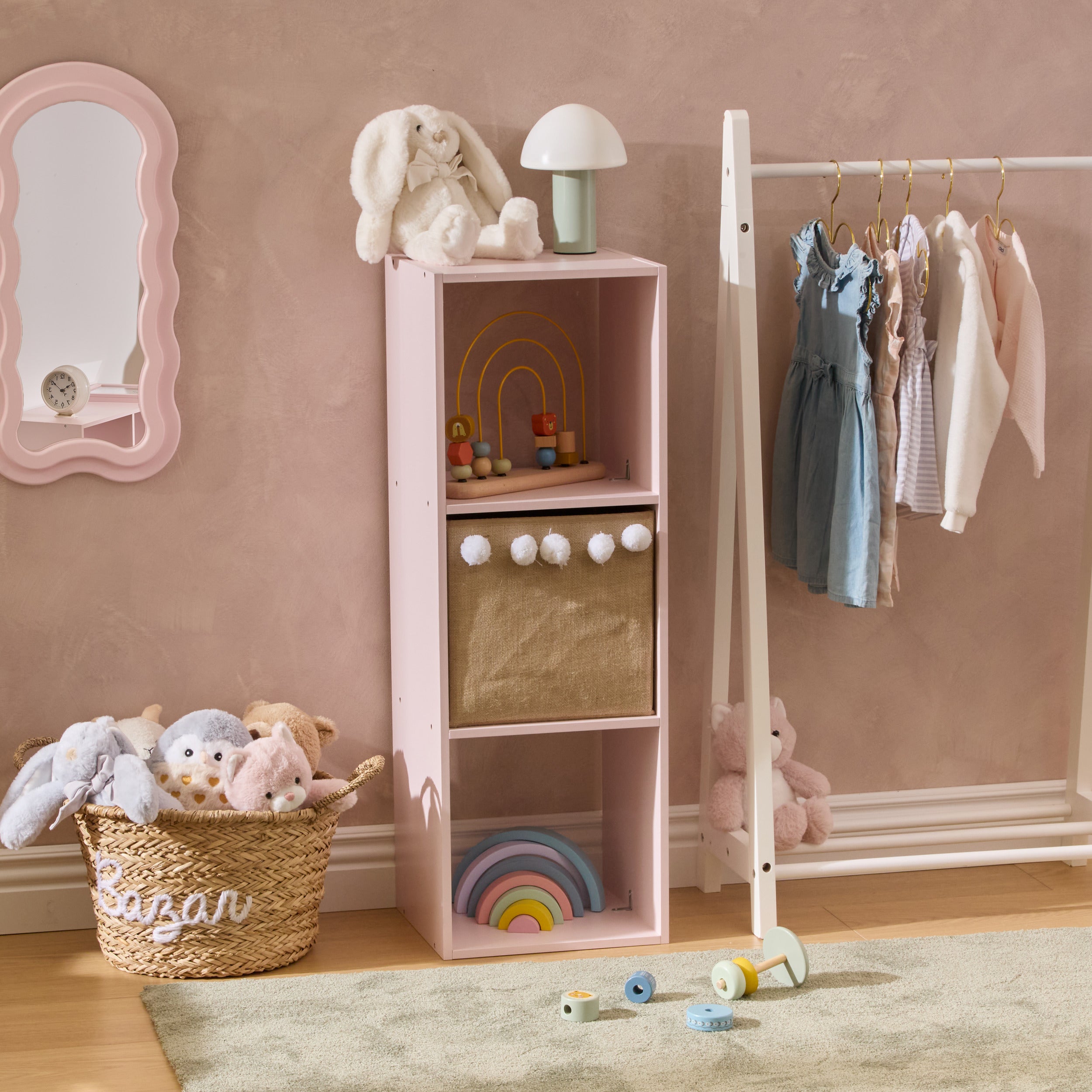 Atmosphera Boekenkast Mix N Module - 3 vakken - 32x30x95cm - Roze