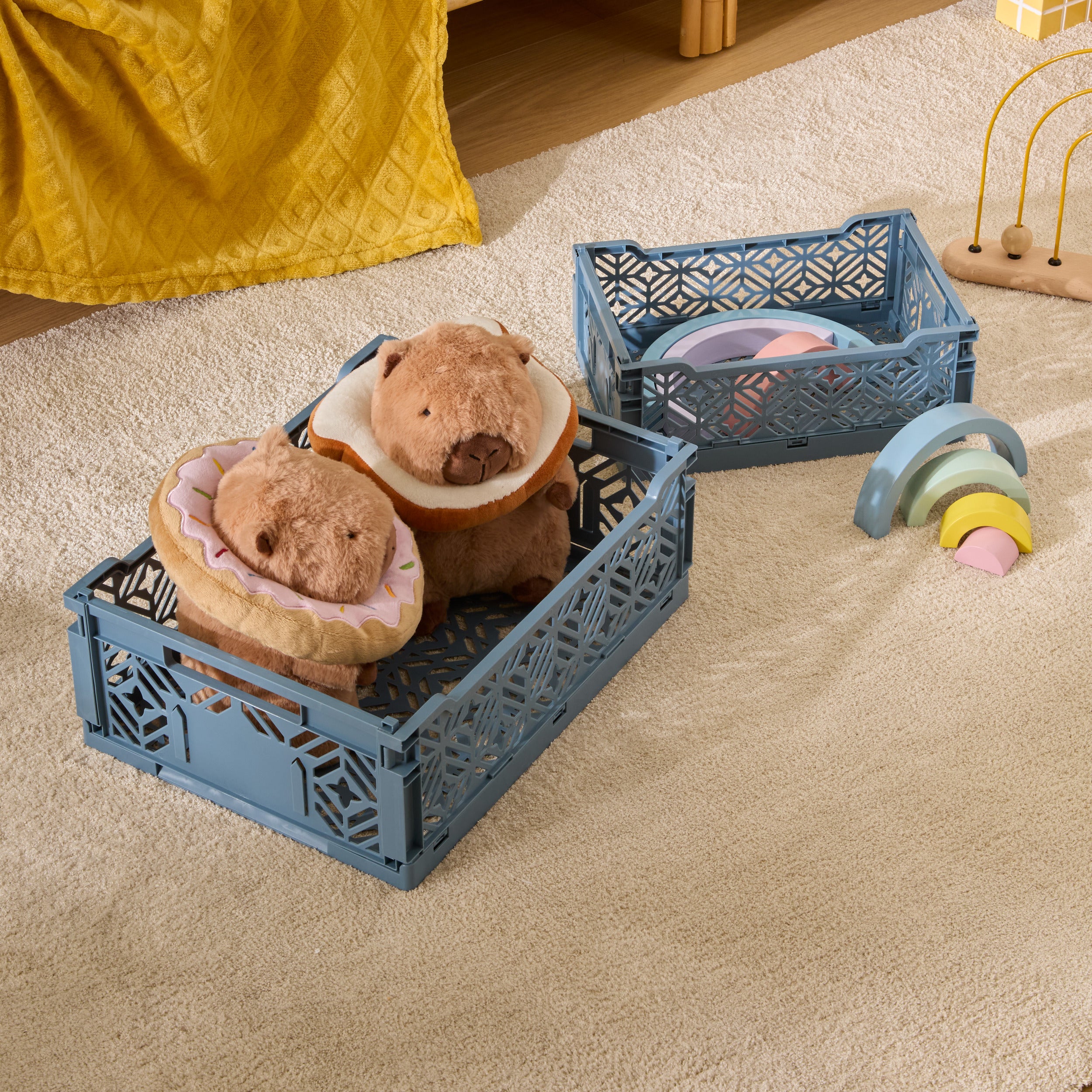 Atmosphera Kids Vouwkrat/Opbergkrat - Stapelbaar - 40x30x15cm - Donkerblauw