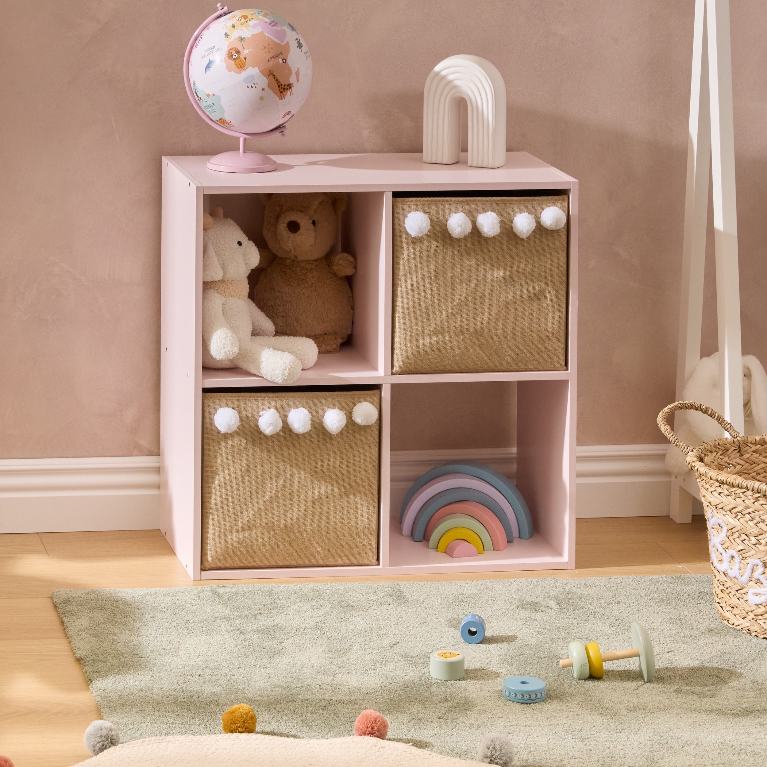 Atmosphera Boekenkast Mix N Module - 4 vakken - 64x30x64cm - Roze