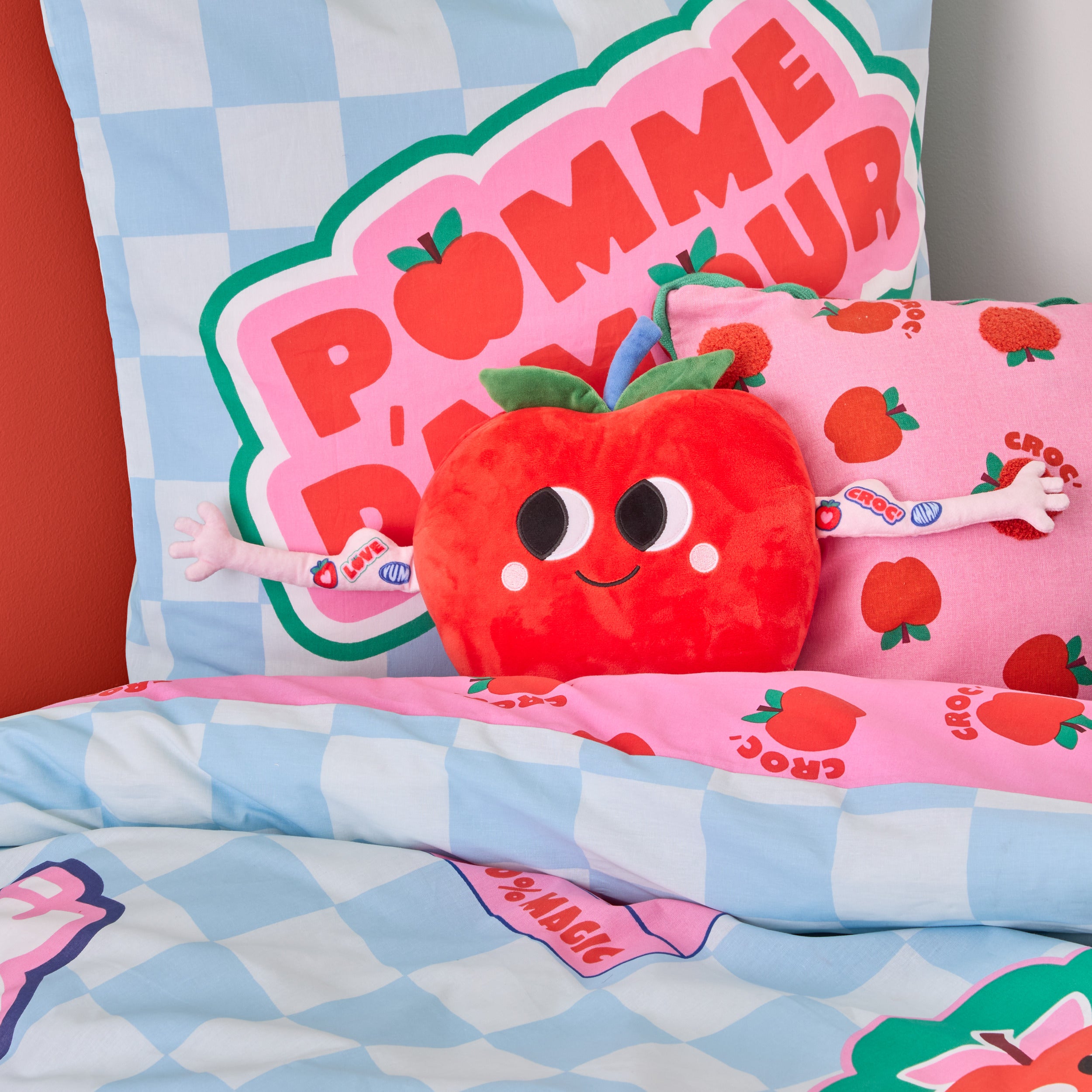 Atmosphera Kids Knuffel Appel - 18x5x28cm - Rood