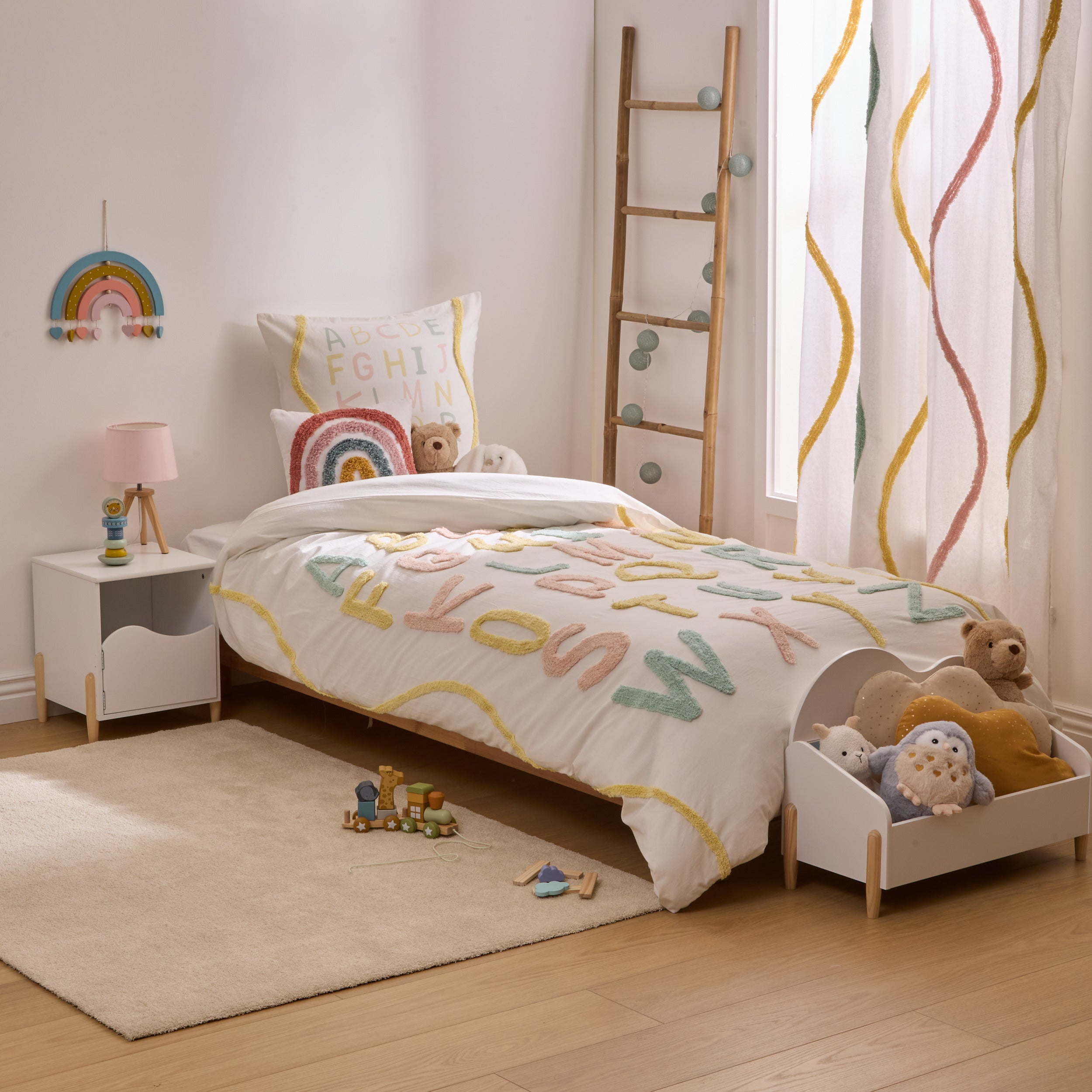 Atmosphera Kids Billie Parure de couette et 1 taie d'oreiller 140x200cm/65x65cm ours