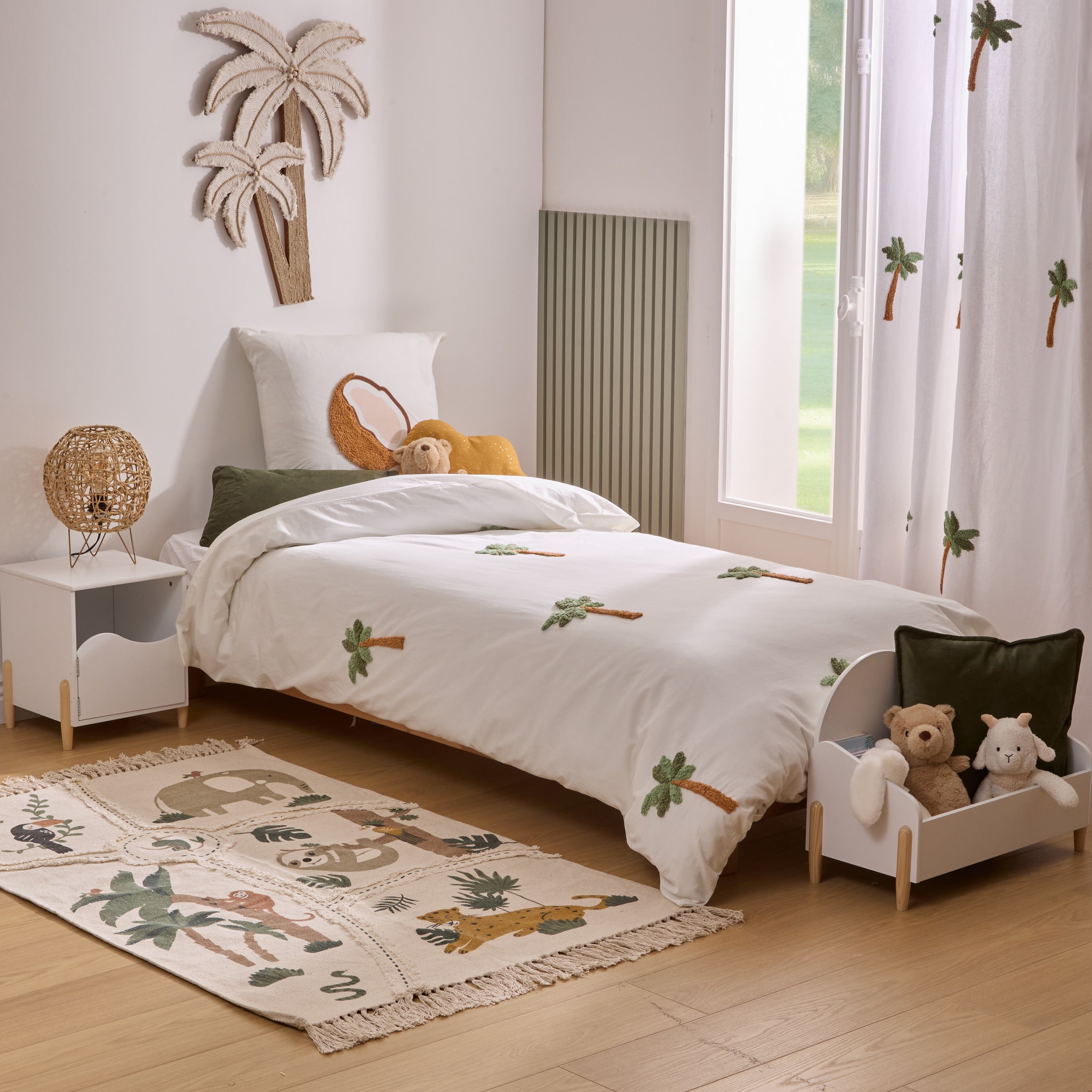 Atmosphera Kids Billie Parure de couette et 1 taie d'oreiller 140x200cm/65x65cm ours
