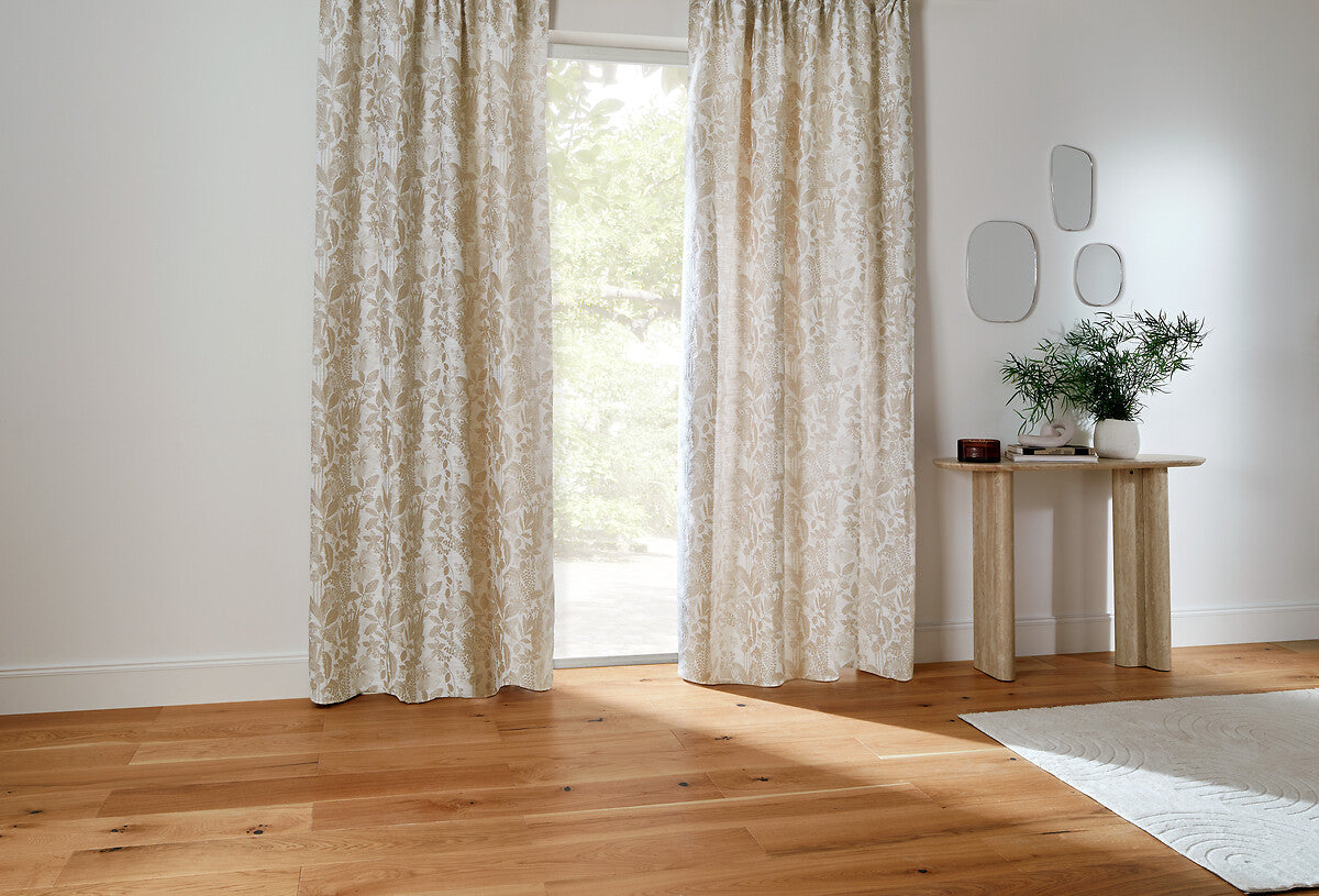 Atmosphera Samara Polyester Gordijn 140x260cm - Kant en klaar met ringen - Beige
