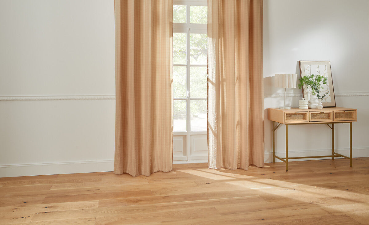 Atmosphera Noa Polyester Curtain 140x240cm - Ready made with rings - White