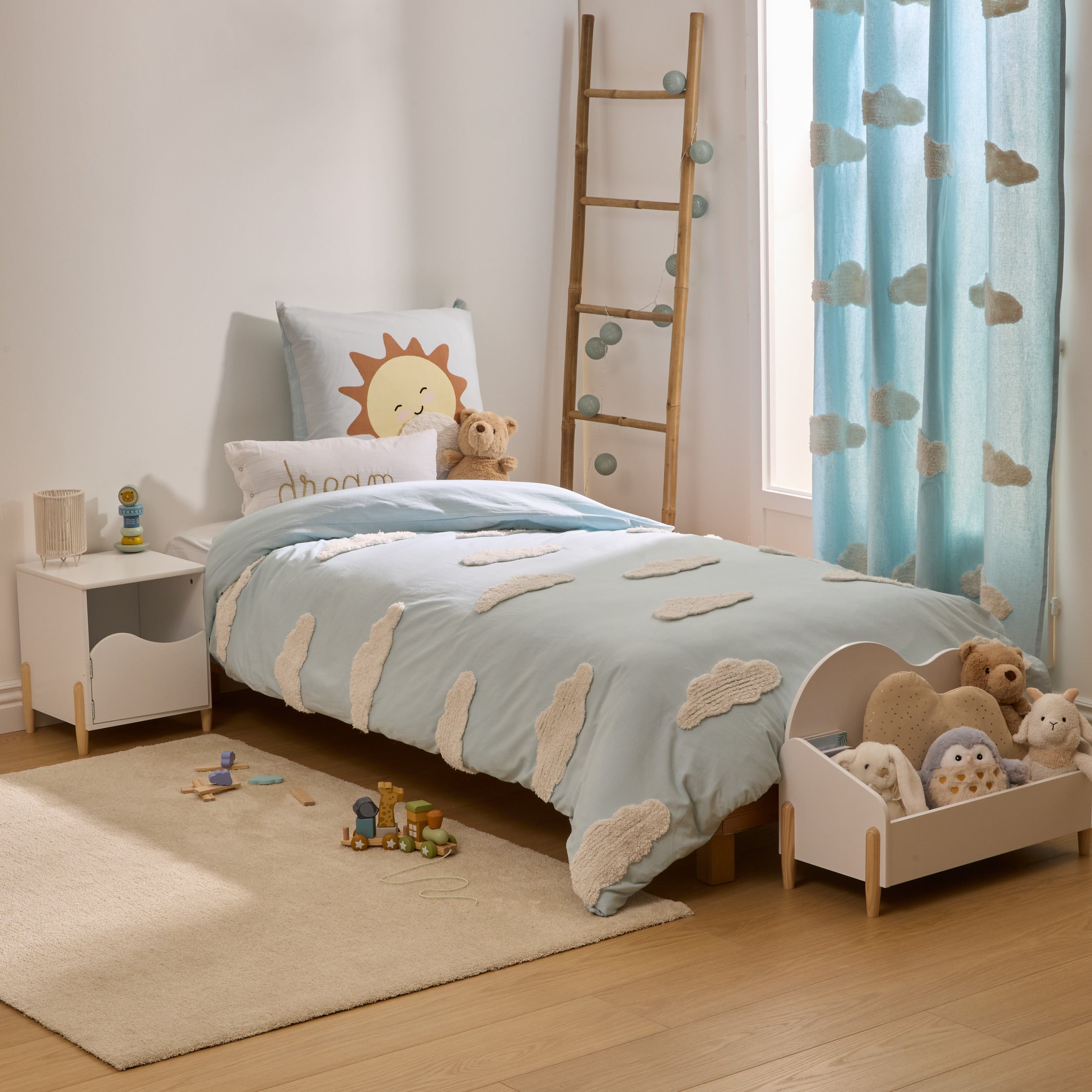 Atmosphera Kids Billie Parure de couette et 1 taie d'oreiller 140x200cm/65x65cm ours