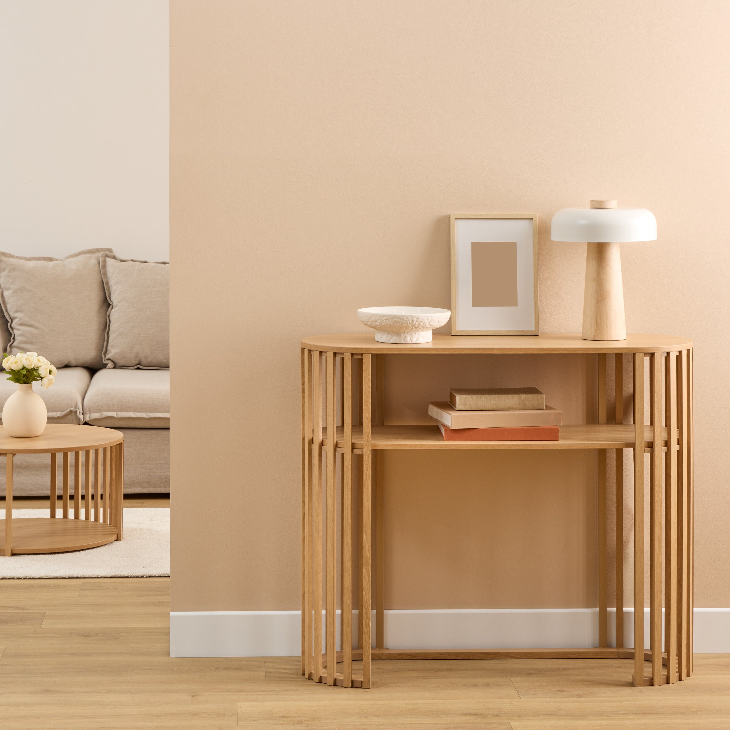 5Five Slat Consoletafel - 100x36x85cm - Bruin