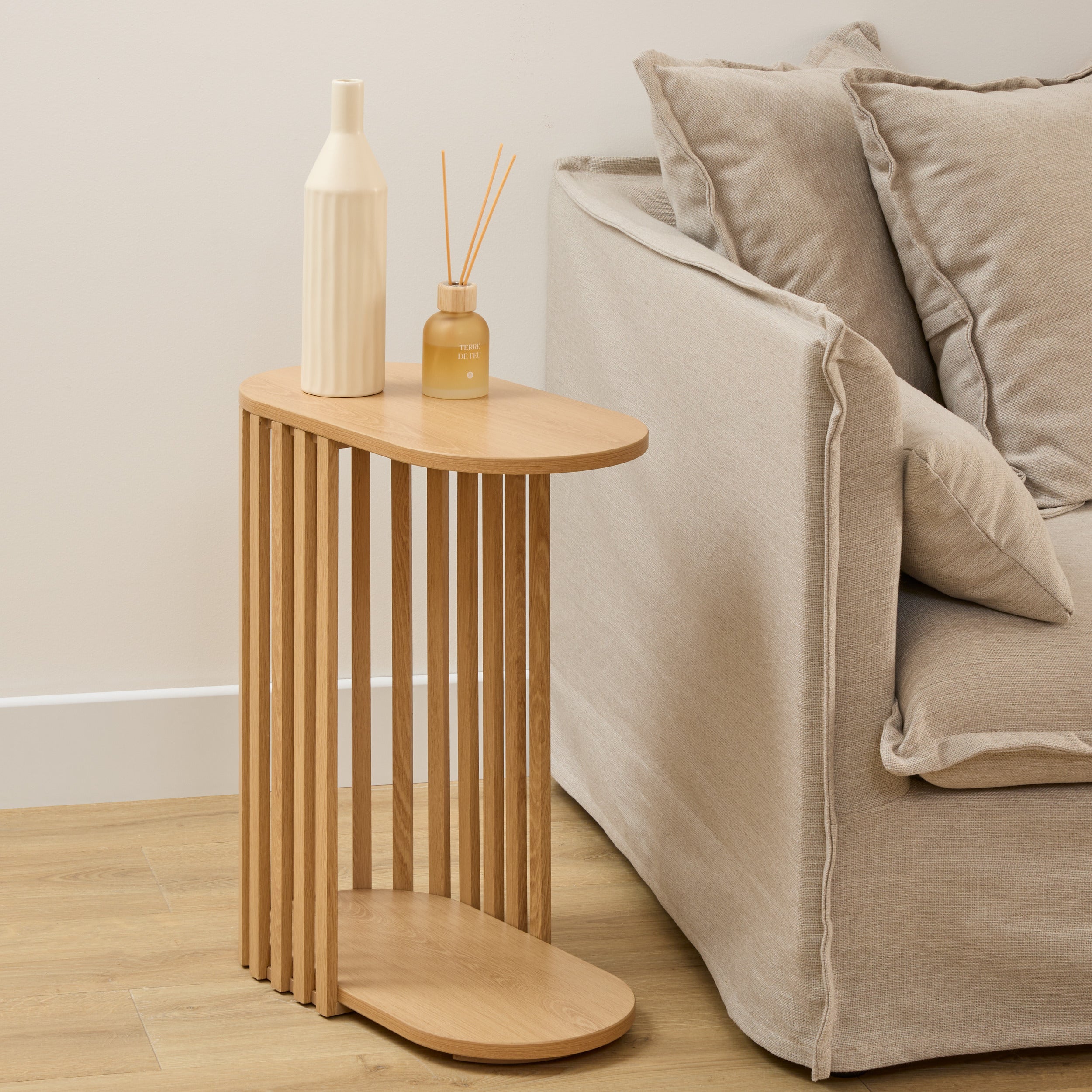 5Five Slat Bijzettafel - 50x26x56cm - Bruin