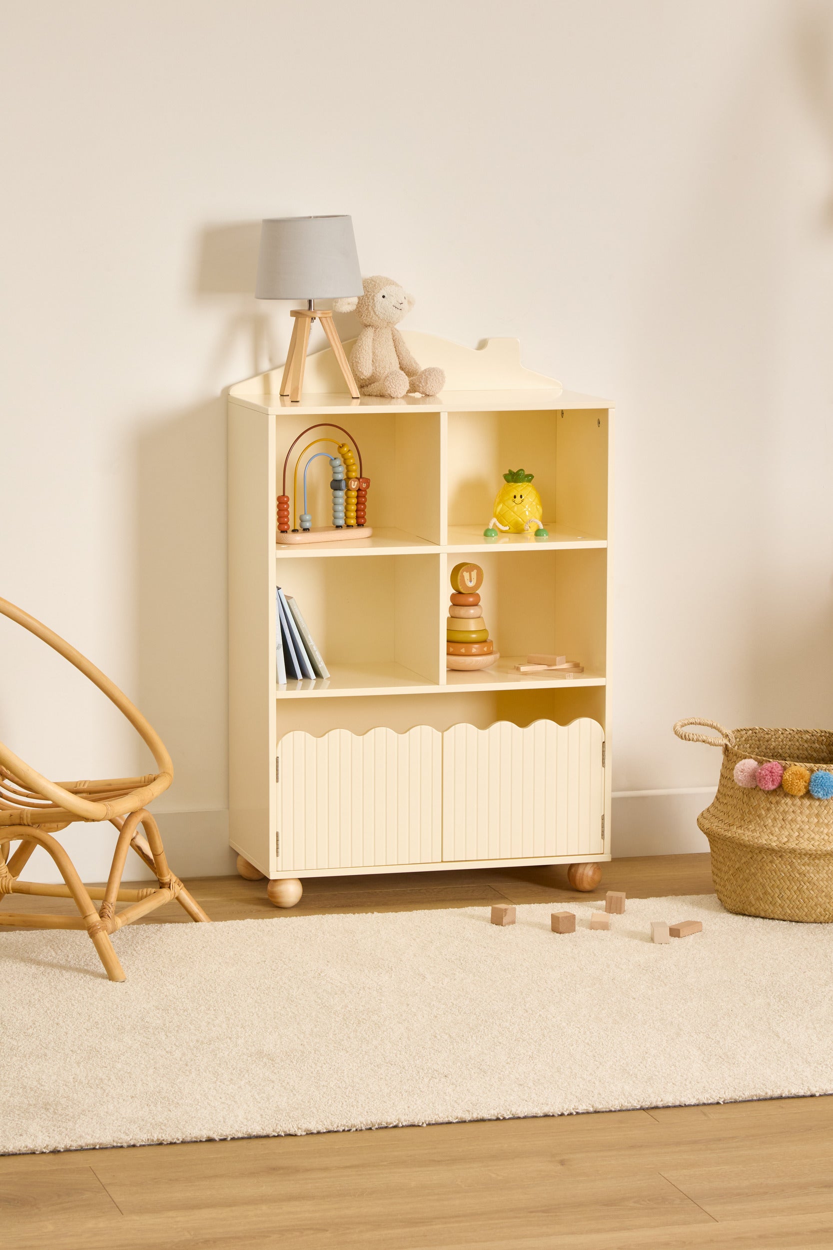 Atmosphera Kids Bouli Boekenkast - 5 vakken - 60x30x95cm - Beige