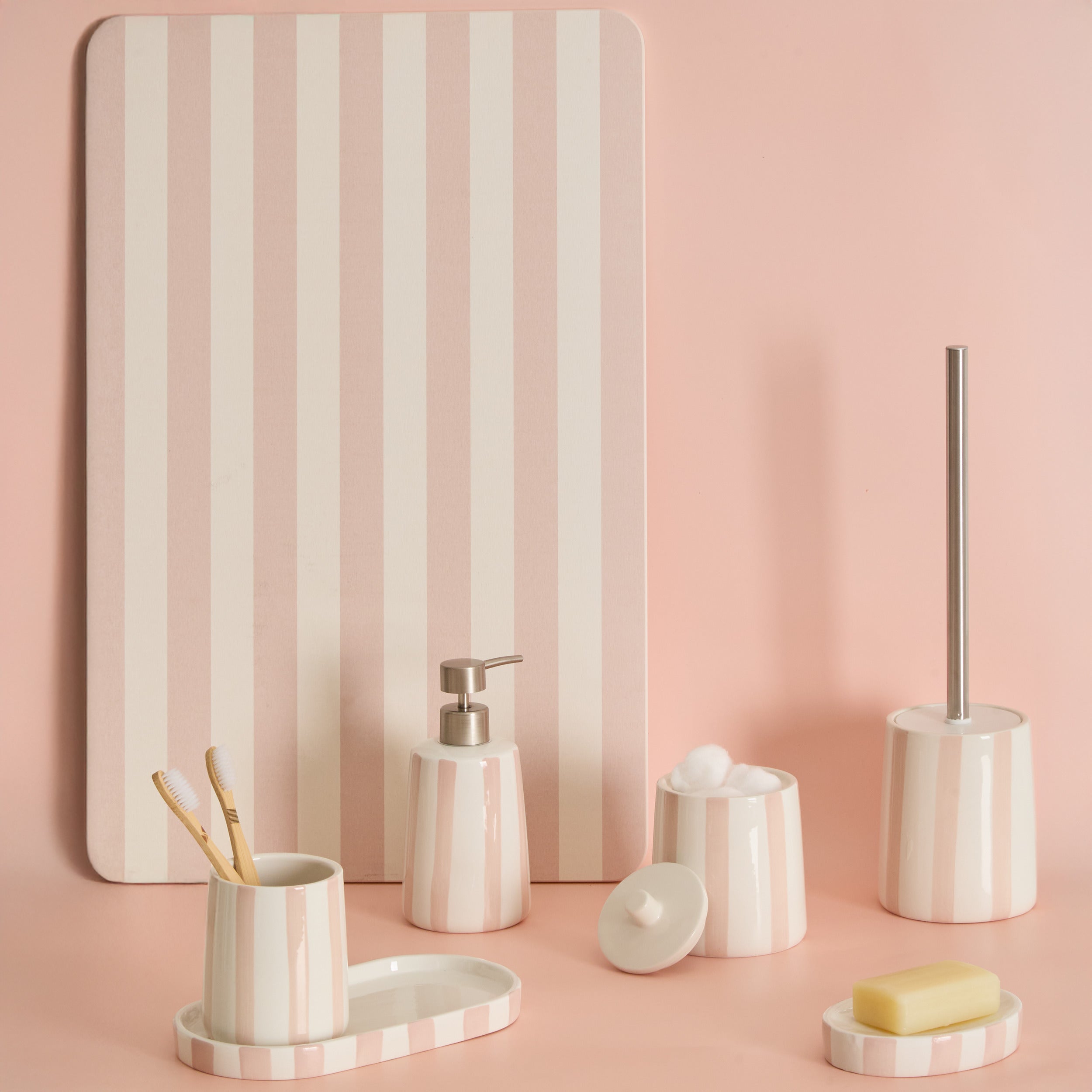 5Five Strio Zeeppomp/Zeepdispenser 400ml - Ø9xH17cm - Roze