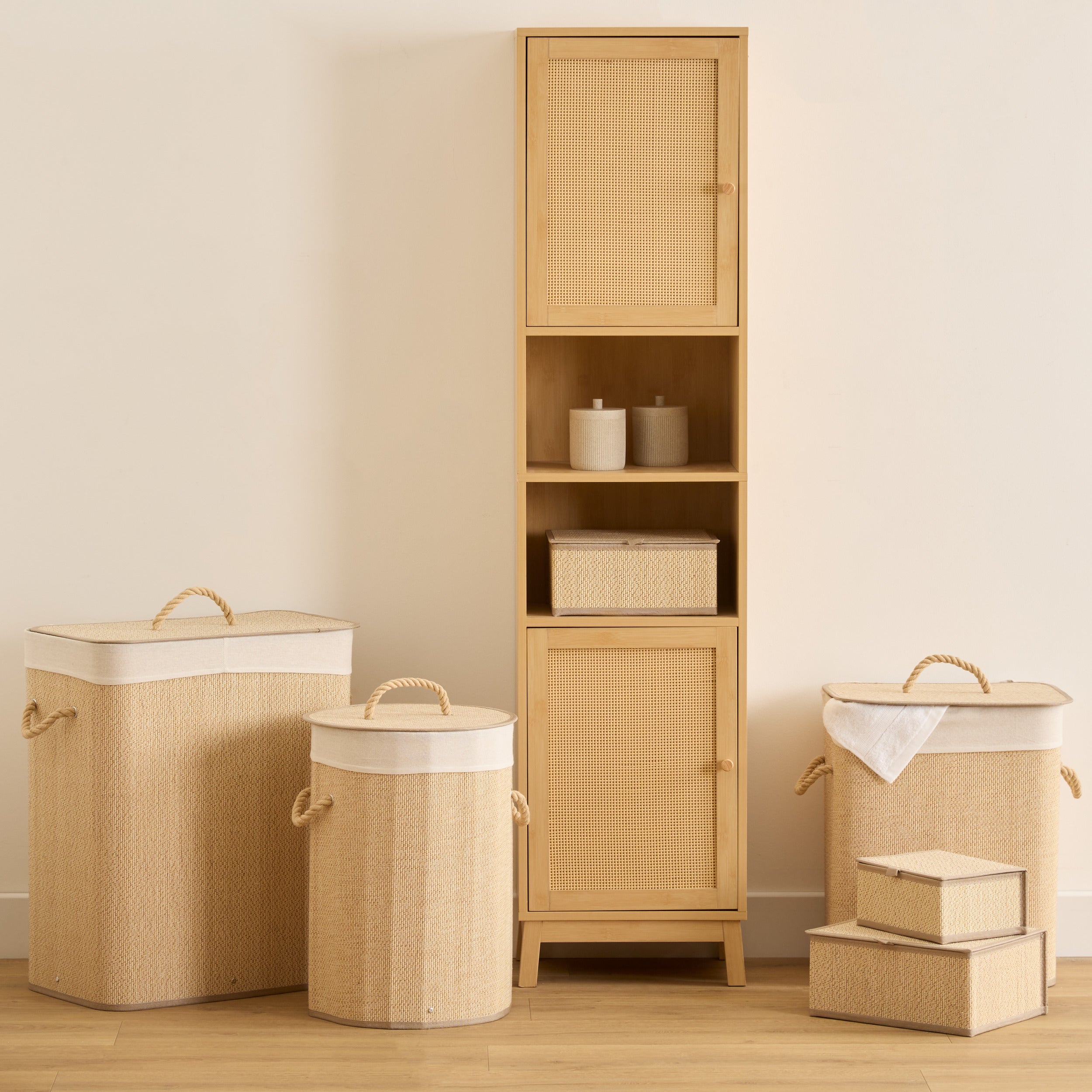 5Five Stemy Bamboe Wasmand - 52x32x63cm - Beige