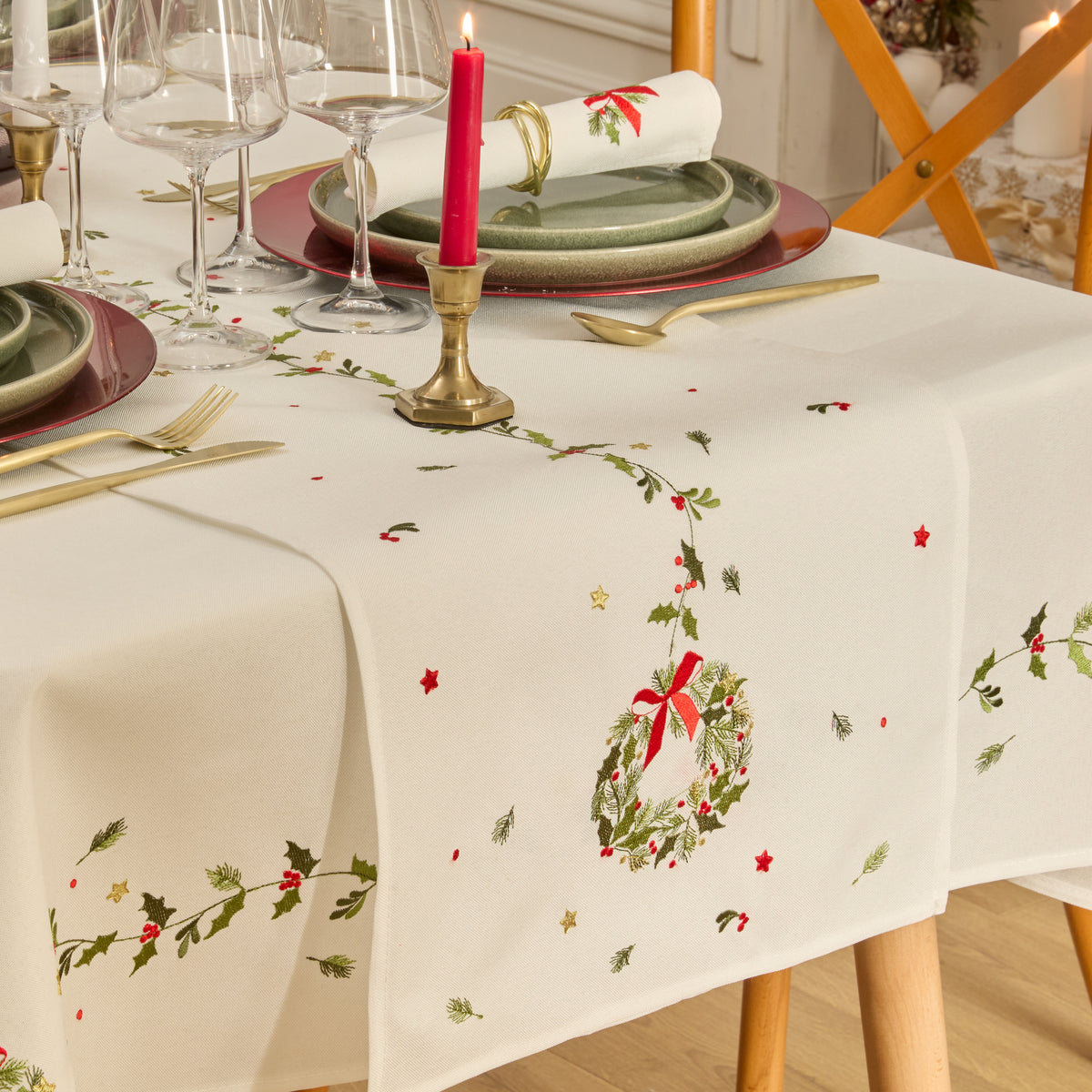 Fééric Lights and Christmas Elma Christmas Runner - Table Runner - 40x172cm - Green