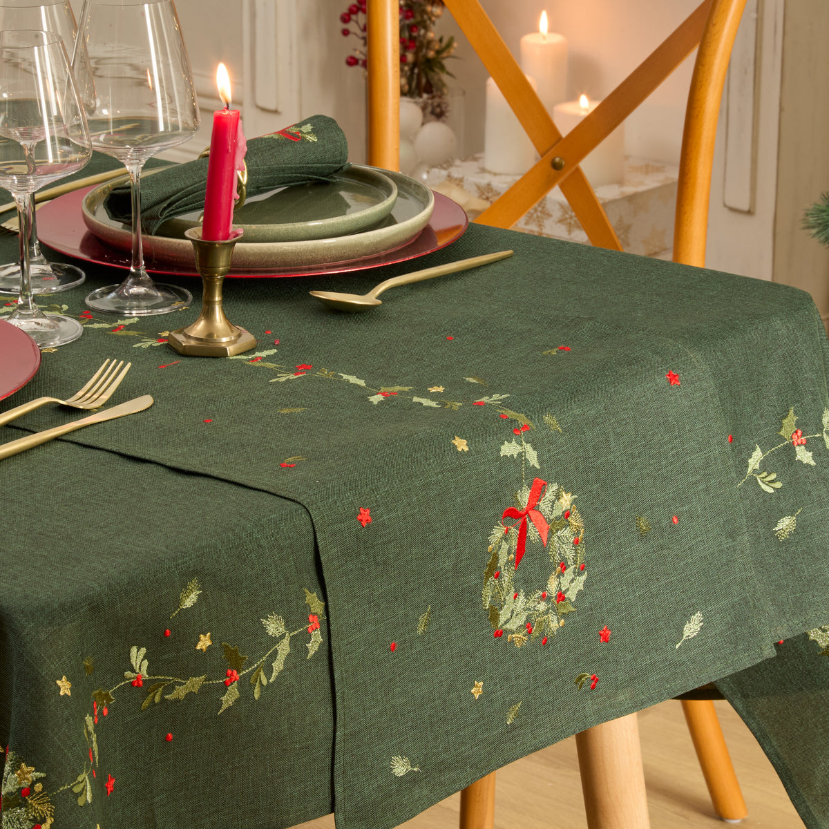 Fééric Lights and Christmas Elma Christmas Runner - Table Runner - 40x172cm - Green