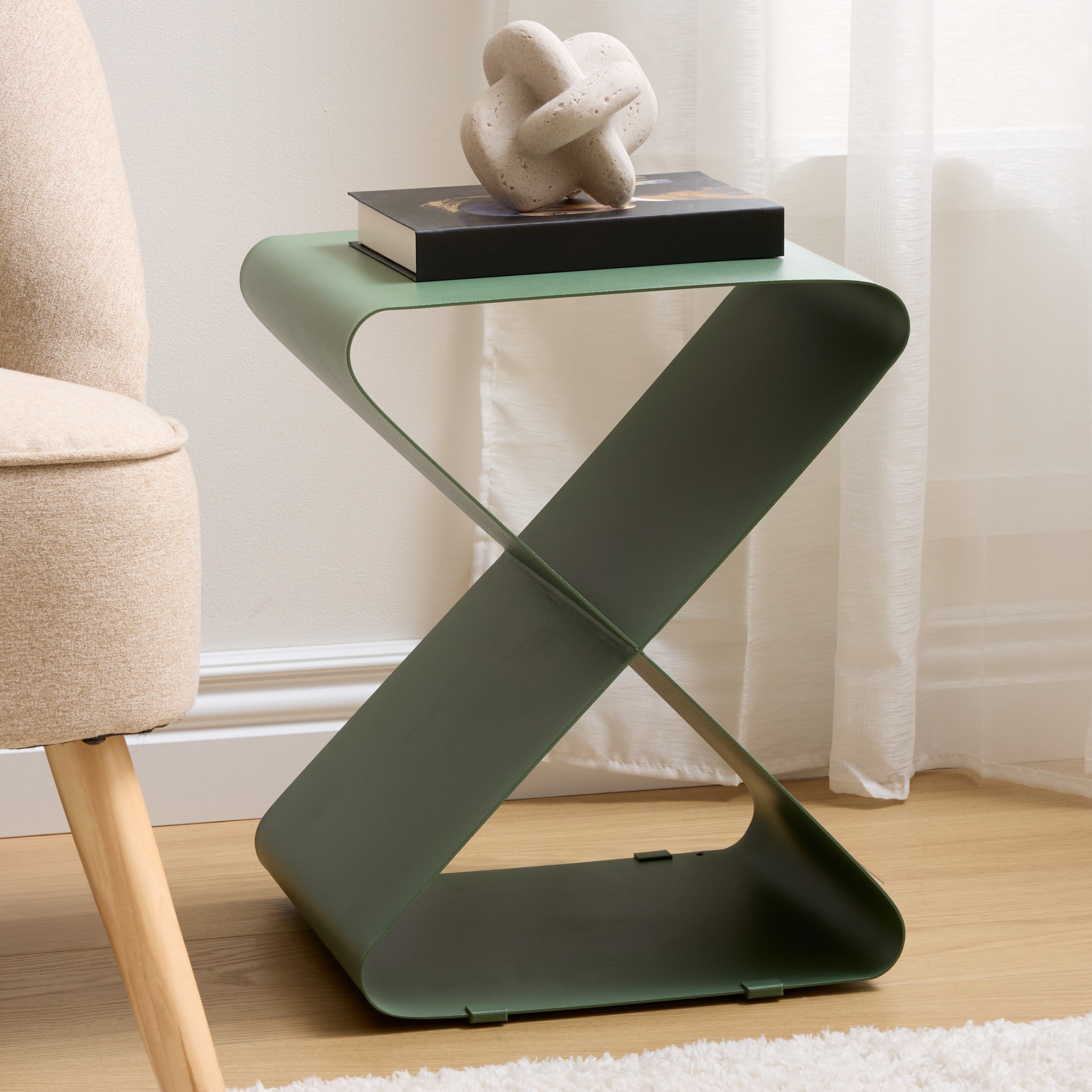 Atmosphera Elder Geometrische Bijzettafel - 36x30x46cm - Groen