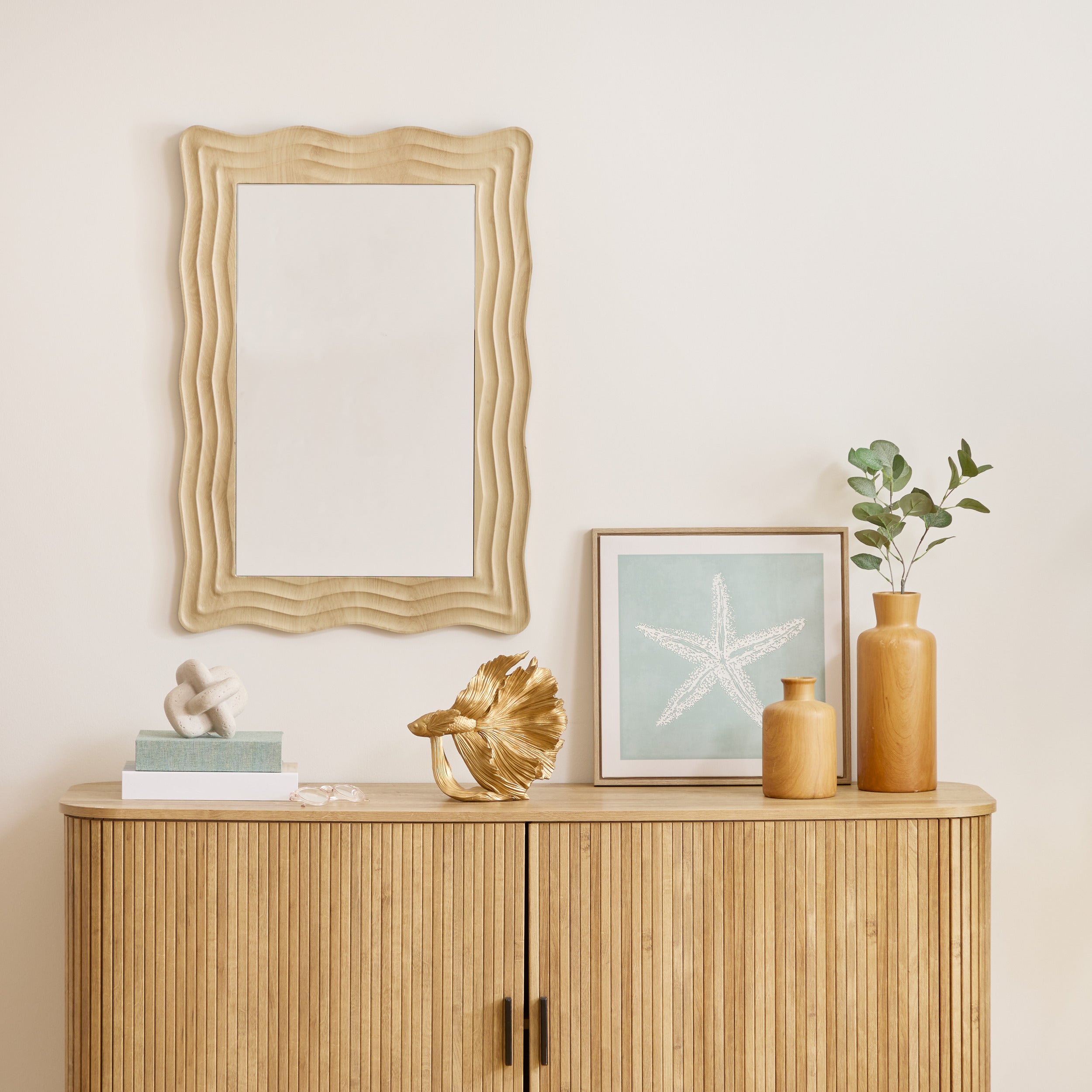 Atmosphera Charlie Golvende Spiegel - 79x55cm - Beige