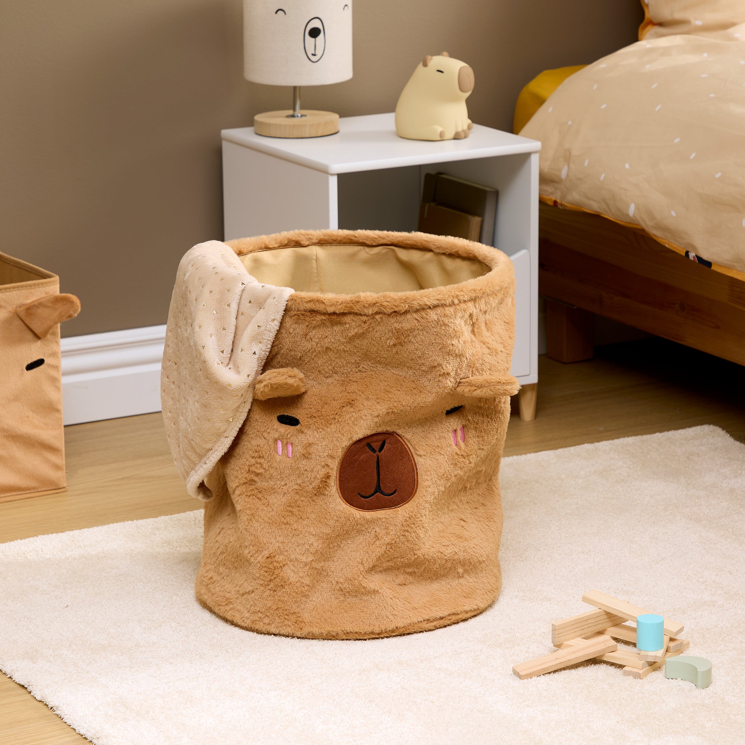 Atmosphera Capybara Foldable Basket - Storage - Ø35xH40cm - Brown