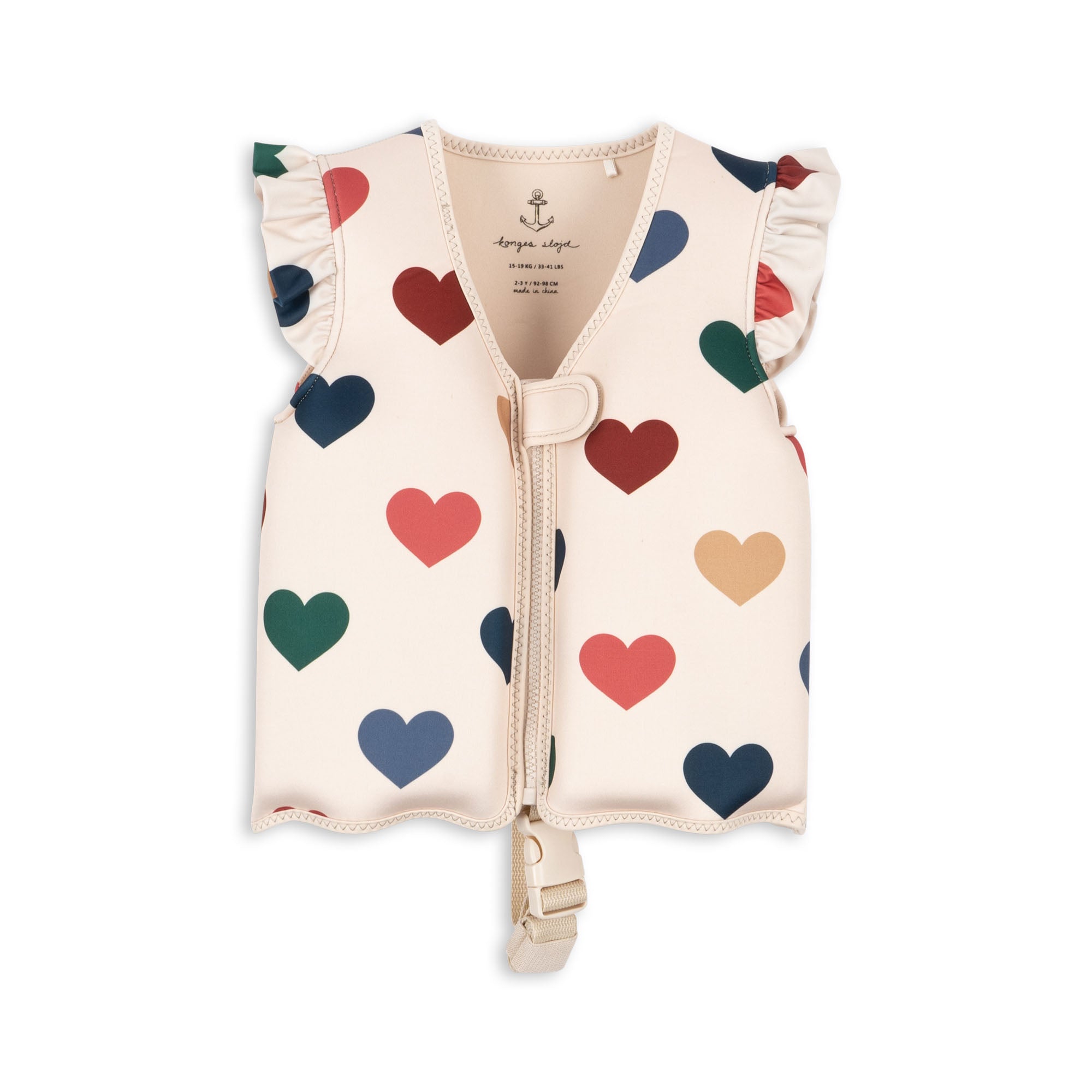 Konges Sløjd Gilet flottant à volants en néoprène/Gilet de sauvetage/Gilet flottant - Bon Coeur Coloré