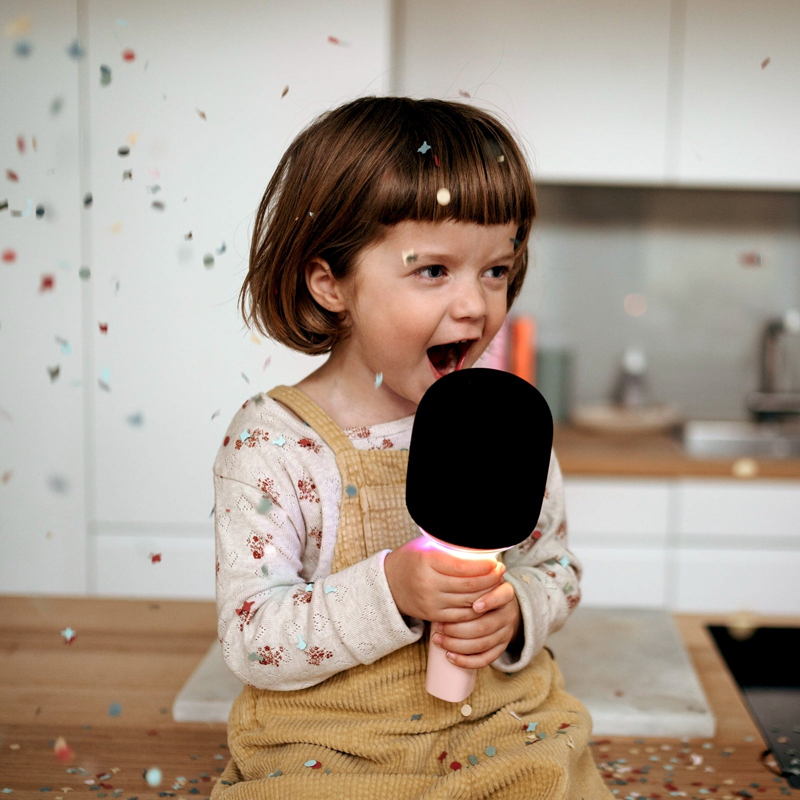 Kidywolf Karaoke microfoon - Vervormer, luidspreker en meer - Roze