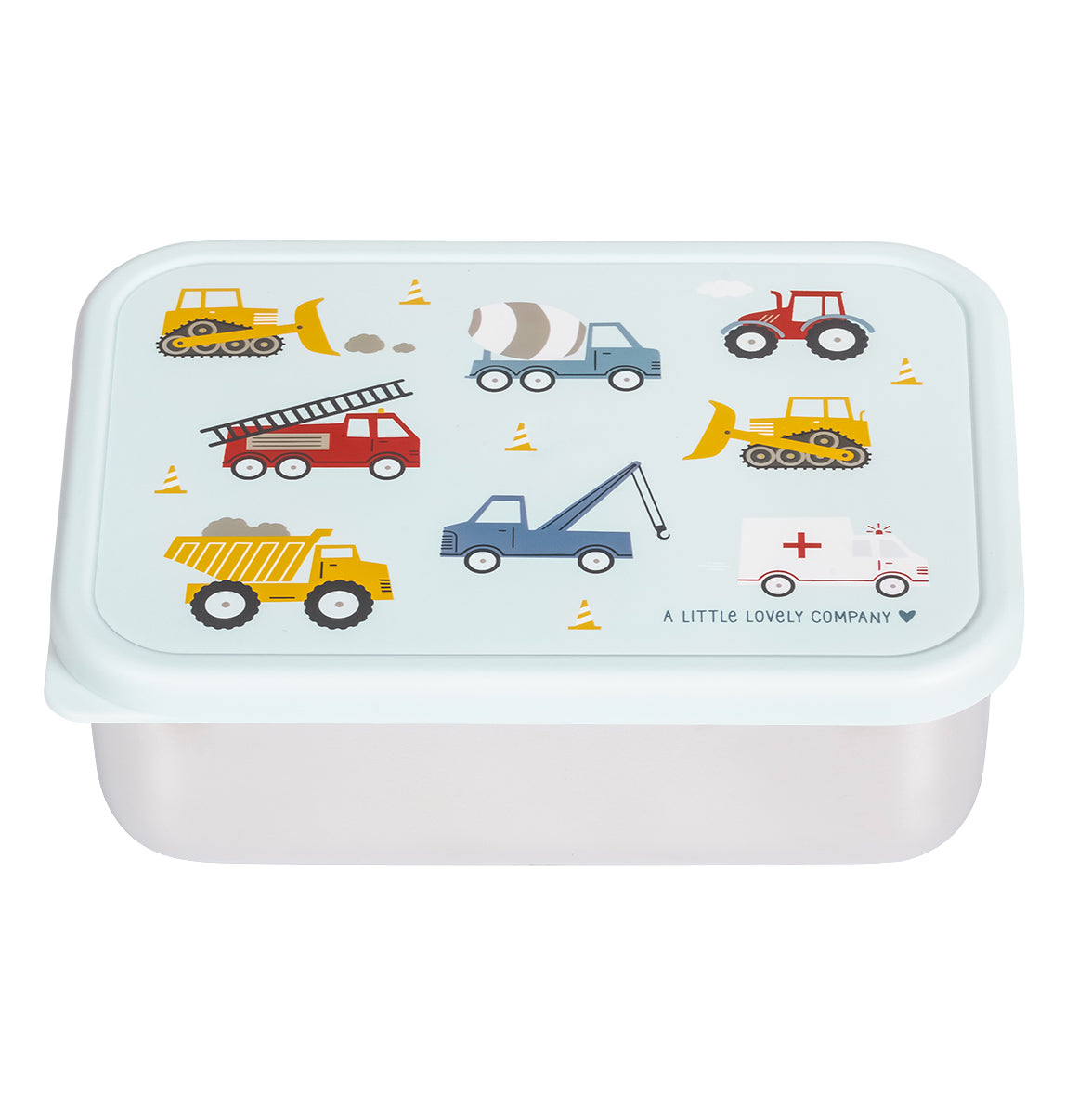 A Little Lovely Company Back to school - Lunchbox RVS - Voertuigen