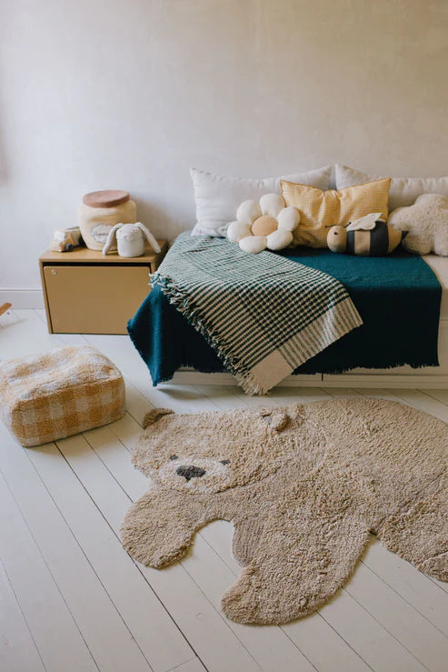 Lorena Canals Wasbaar katoen vloerkleed - Animals Bear - 120x122cm