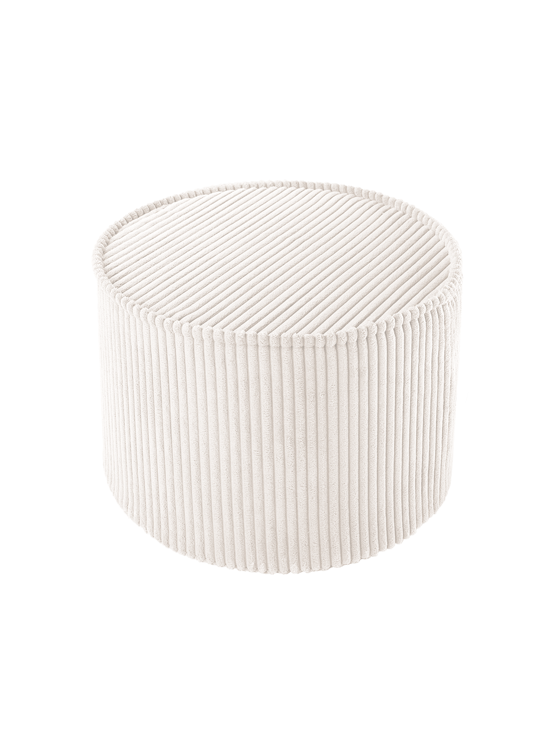 Wigiwama Corduroy Pouffe / Poef - Ø40x25cm - Marshmallow