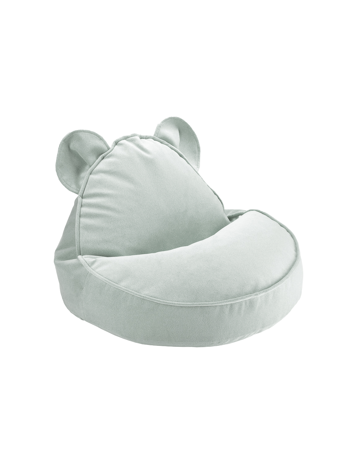 Wigiwama Velvet Bear Beanbag Chair / Zitzak - Ø60x42cm - Misty Green