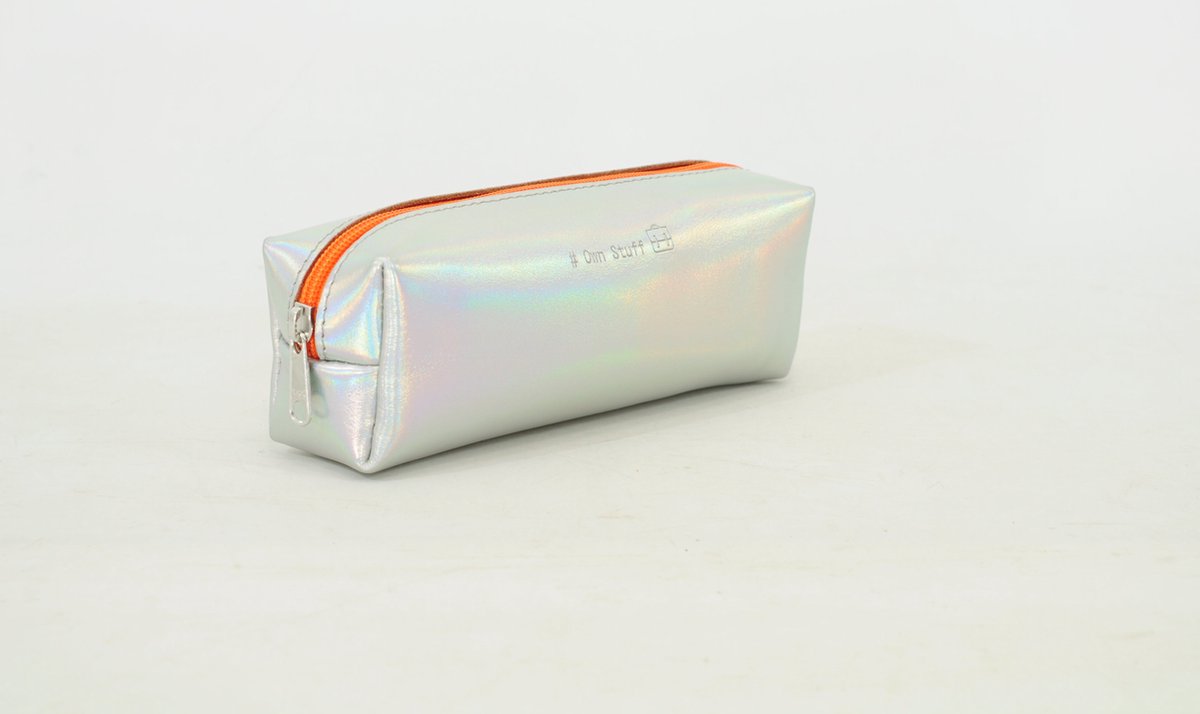 Own stuff Leren pennenzak / pennenetui - Silver