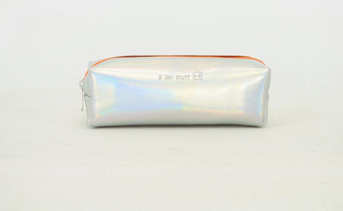 Own stuff Leren pennenzak / pennenetui - Silver