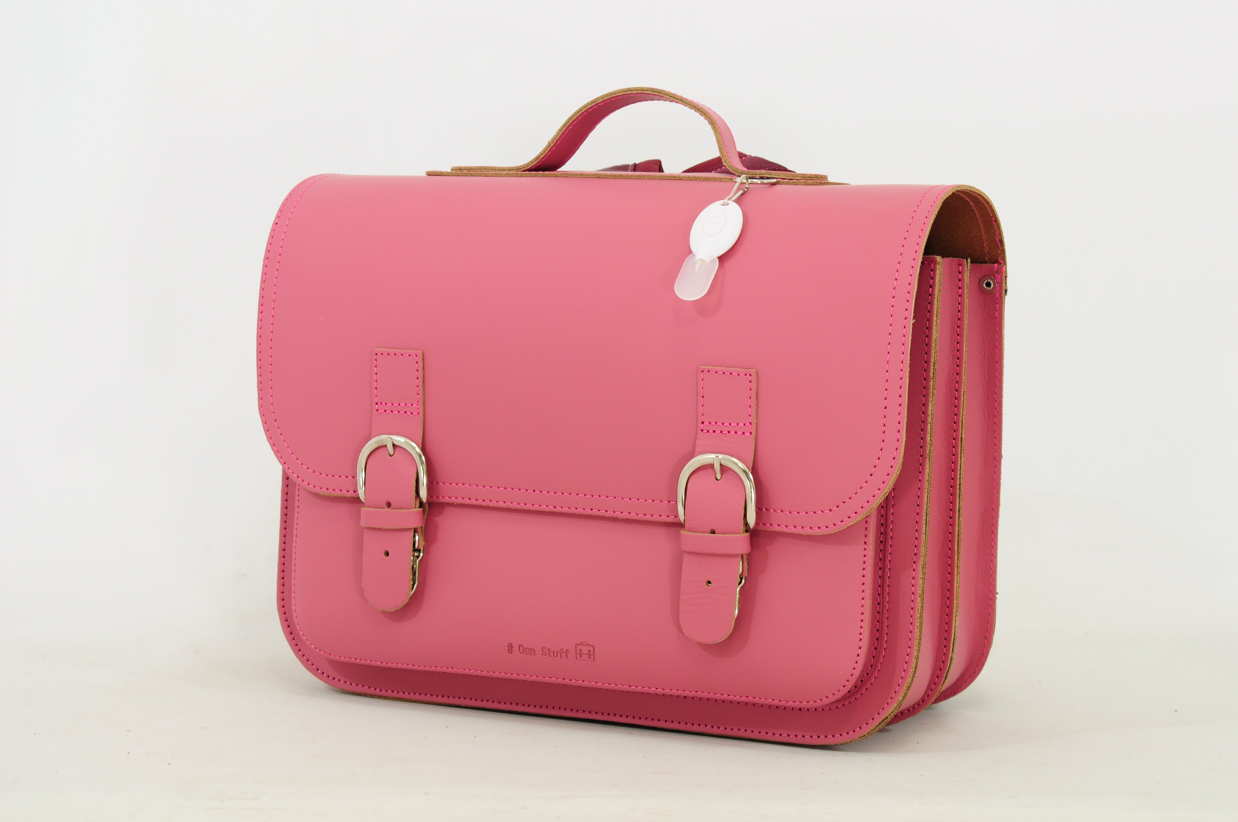 Own Stuff Lederen Boekentas Lagere school - 38x30x17cm - Antique Pink