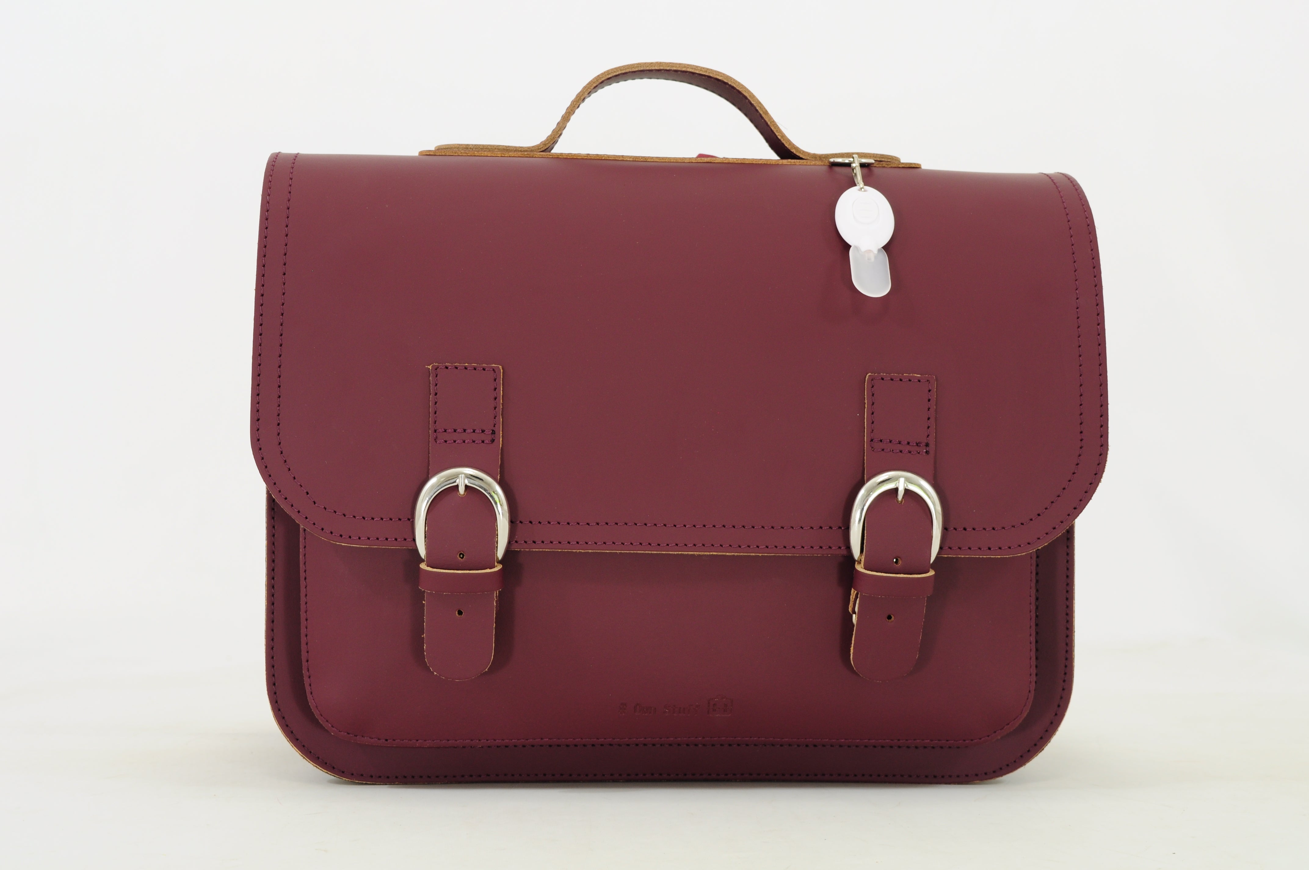 Own Stuff Lederen Boekentas Lagere school - 38x30x17cm - Aubergine