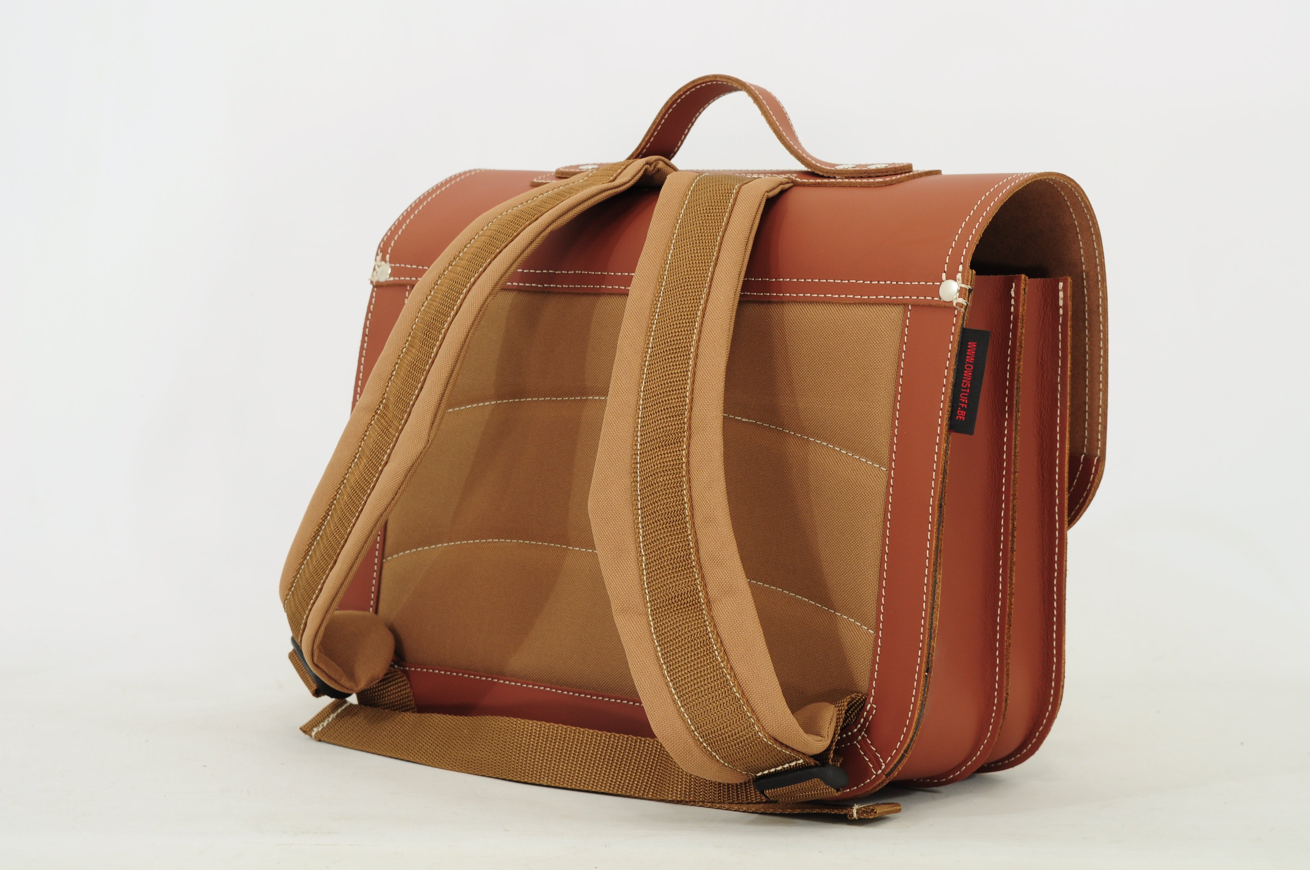 Own Stuff Lederen Boekentas Lagere school - 38x30x17cm - Chestnut