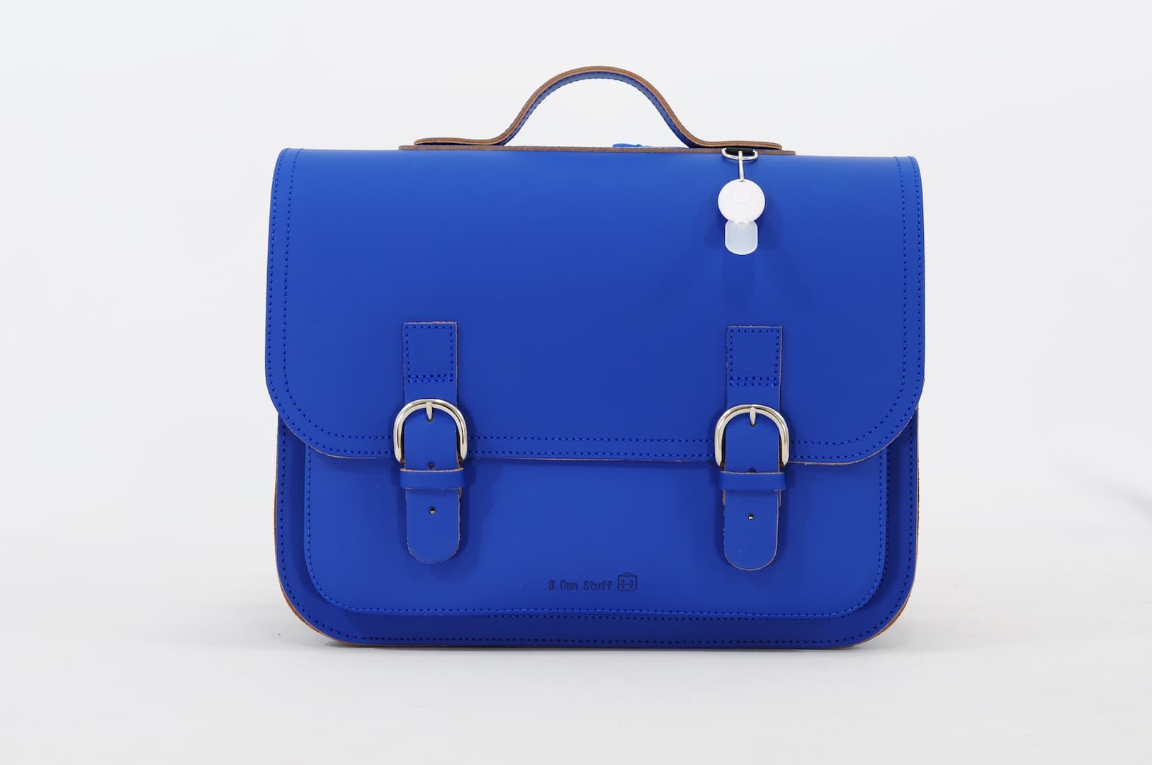 Own Stuff Lederen Boekentas Lagere school - 38x30x17cm - Cobalt